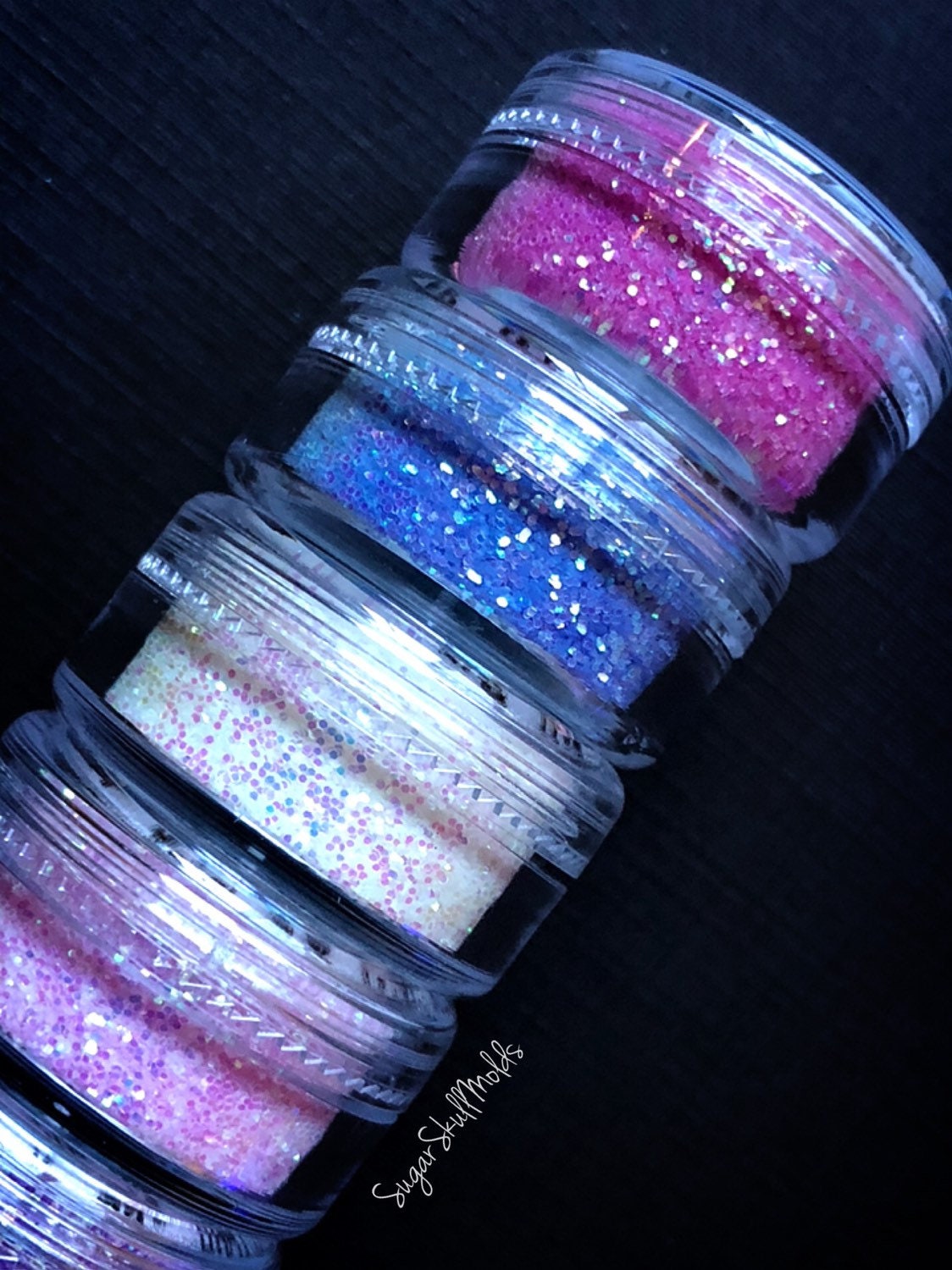 6 Jar Set Of Premium Ultrafine Color Changing UV Glitter