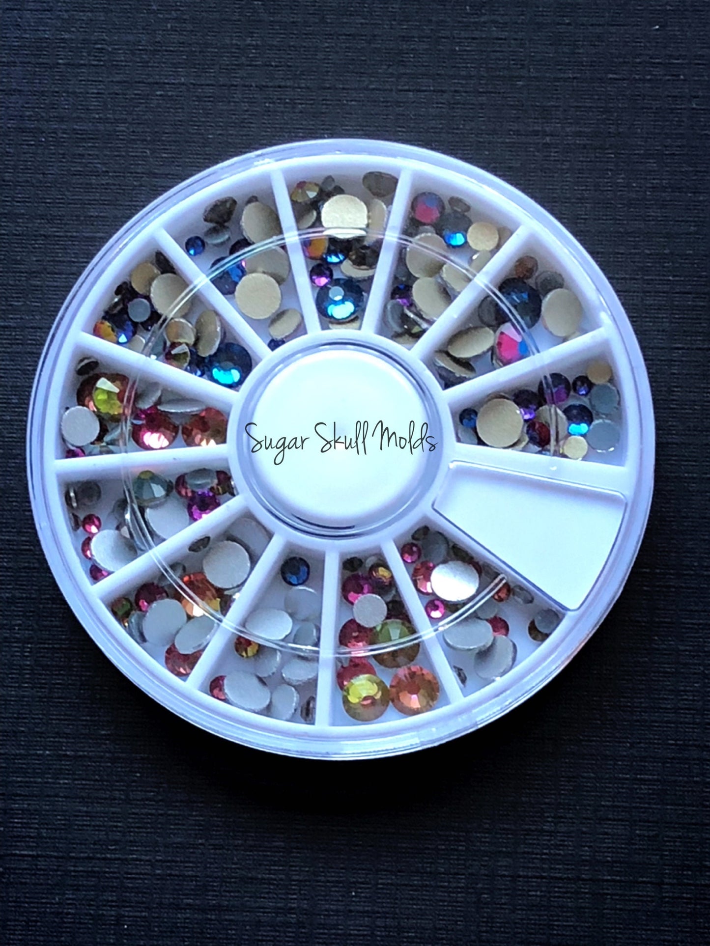 Assorted Gradient 2-5mm Round Glass Crystal Rhinestones Flatback Cabochon