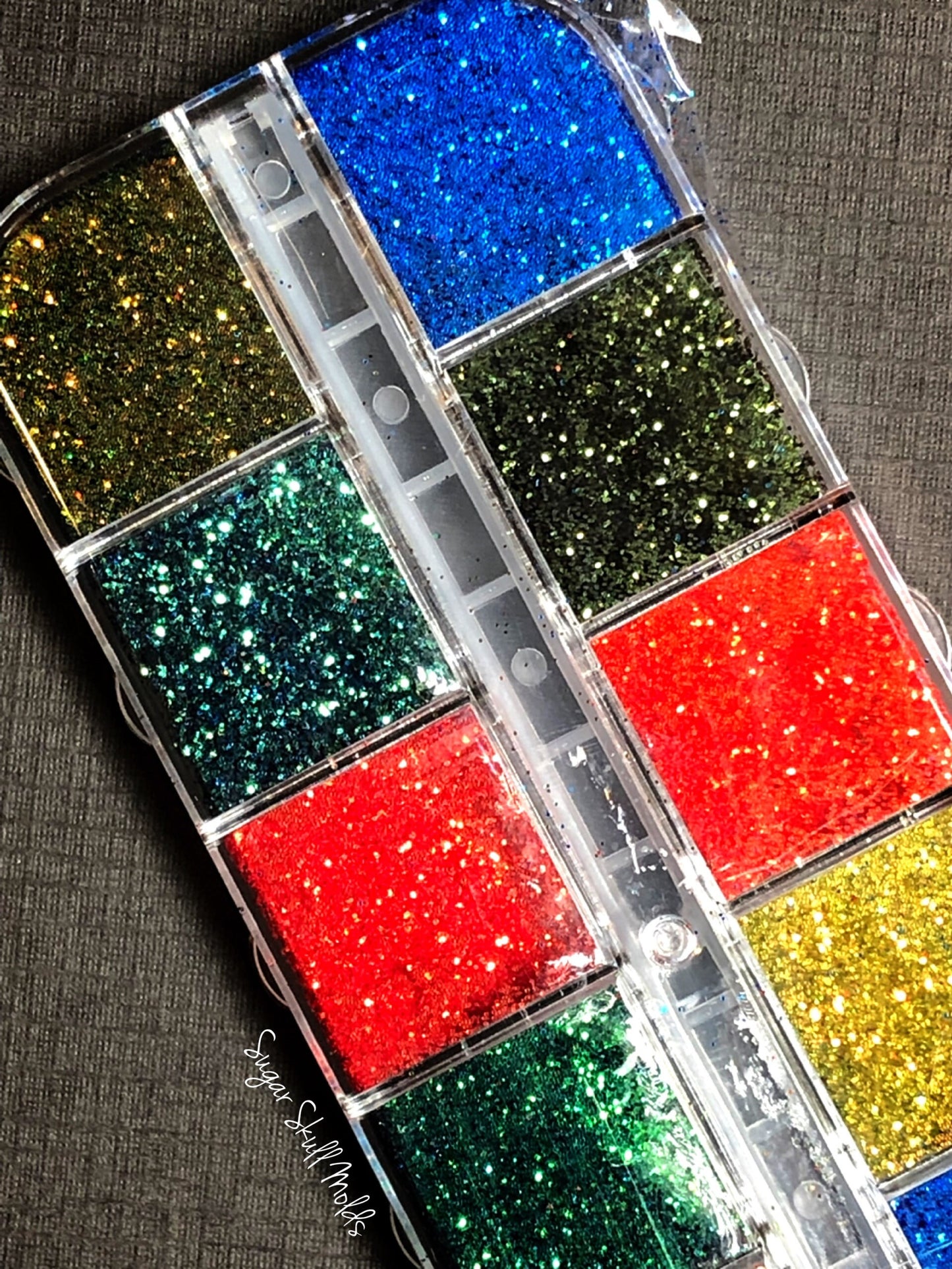 12 Assorted Holigraphic Chameleon Shimmer Glitter Powder