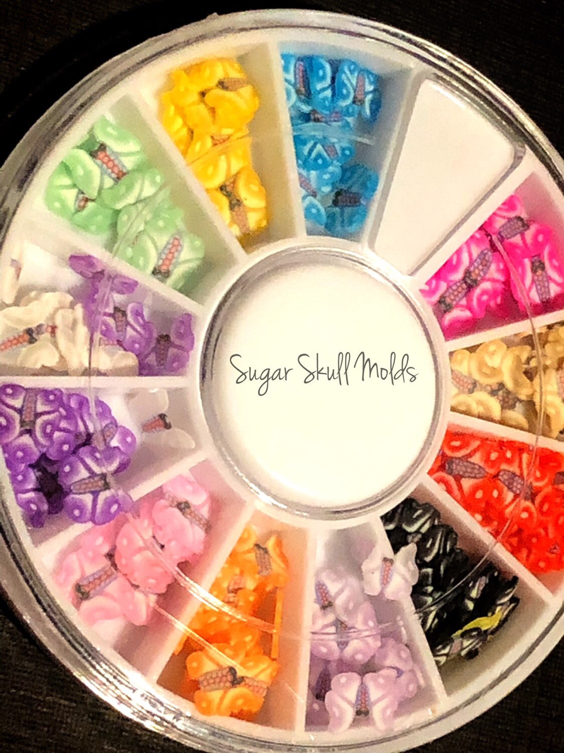 Colorful Mini Polymer Clay Butterfly Cane Slices For Resin Jewelry Crafts