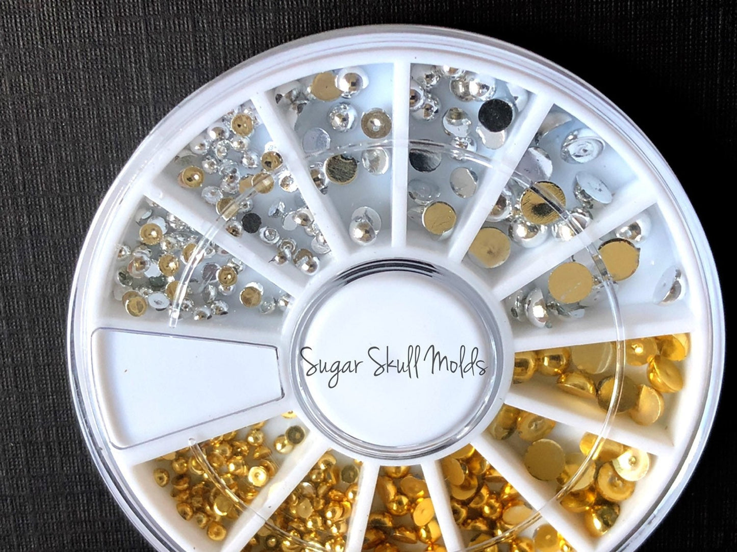2-4mm Silver and Gold Round Acrylic Metallic Finish Flatback Cabochon Bling In Assorted Colors