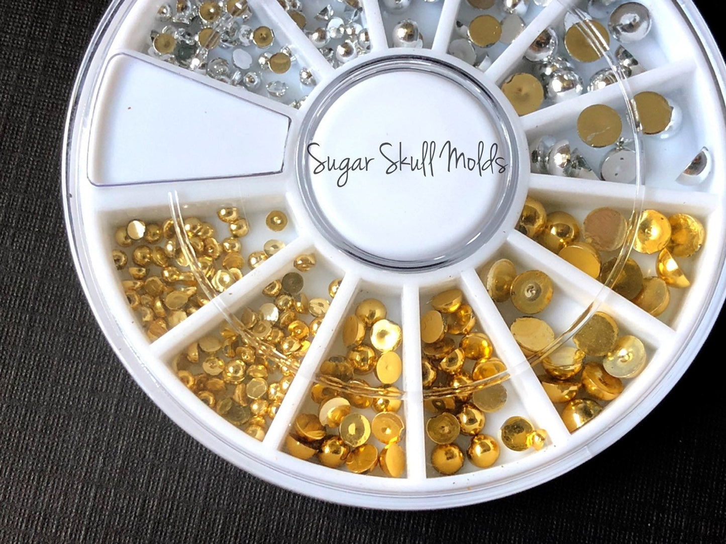 2-4mm Silver and Gold Round Acrylic Metallic Finish Flatback Cabochon Bling In Assorted Colors