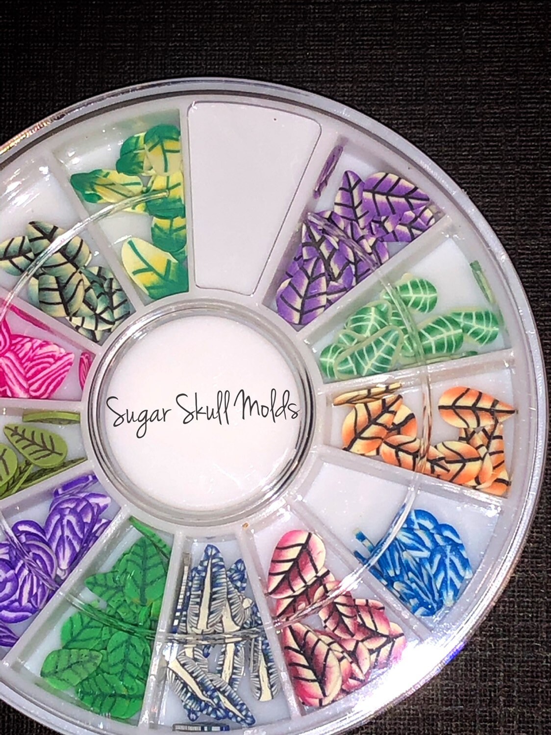 Colorful Mini Polymer Clay Leaf Foliage Cane Slices For Resin Jewelry Crafts
