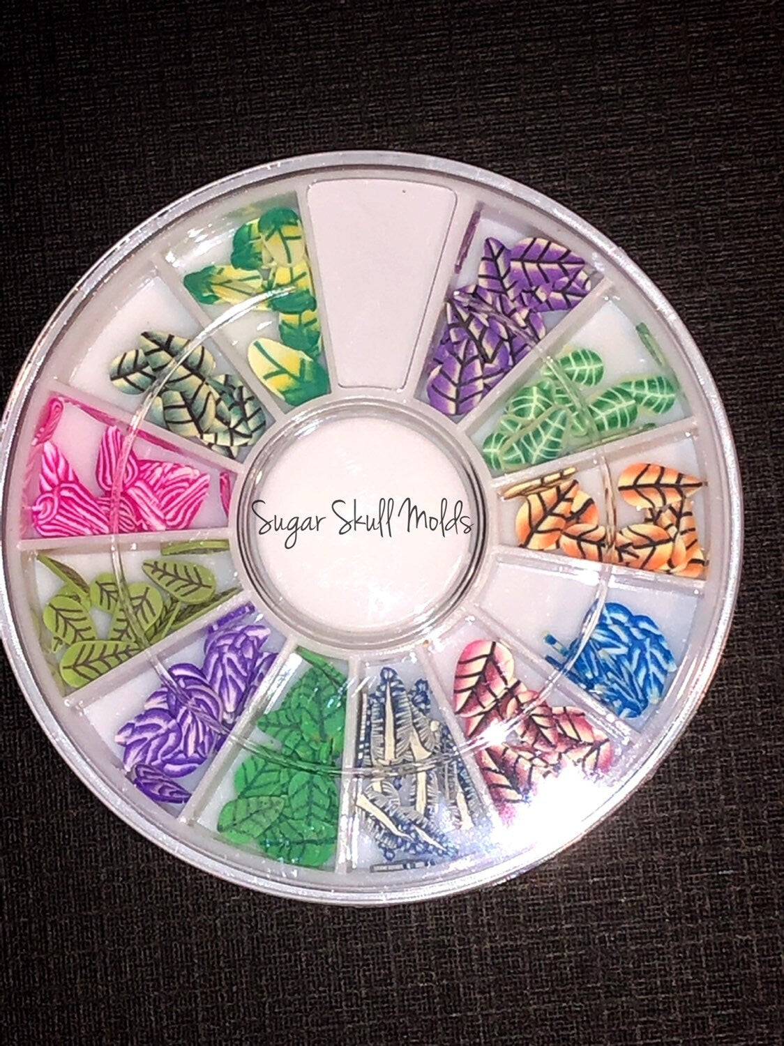 Colorful Mini Polymer Clay Leaf Foliage Cane Slices For Resin Jewelry Crafts