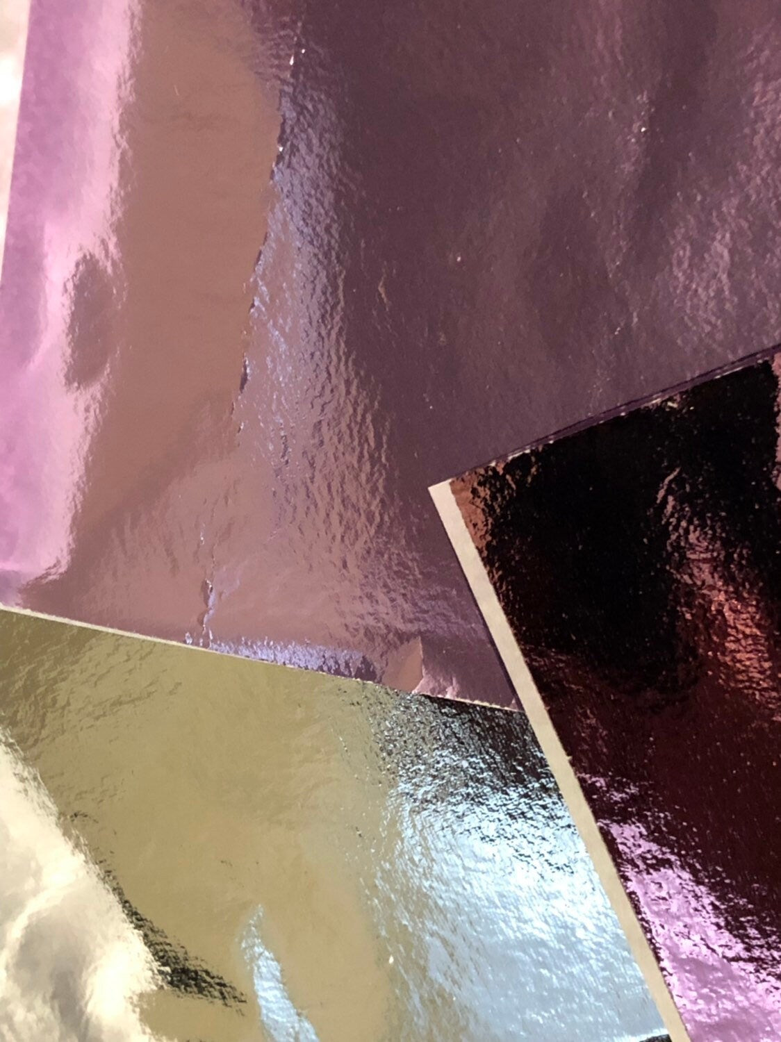 20 Sheets Of Metal Foil Leaf Sheets Lavender Blush Pink Silver and Copper Set 2