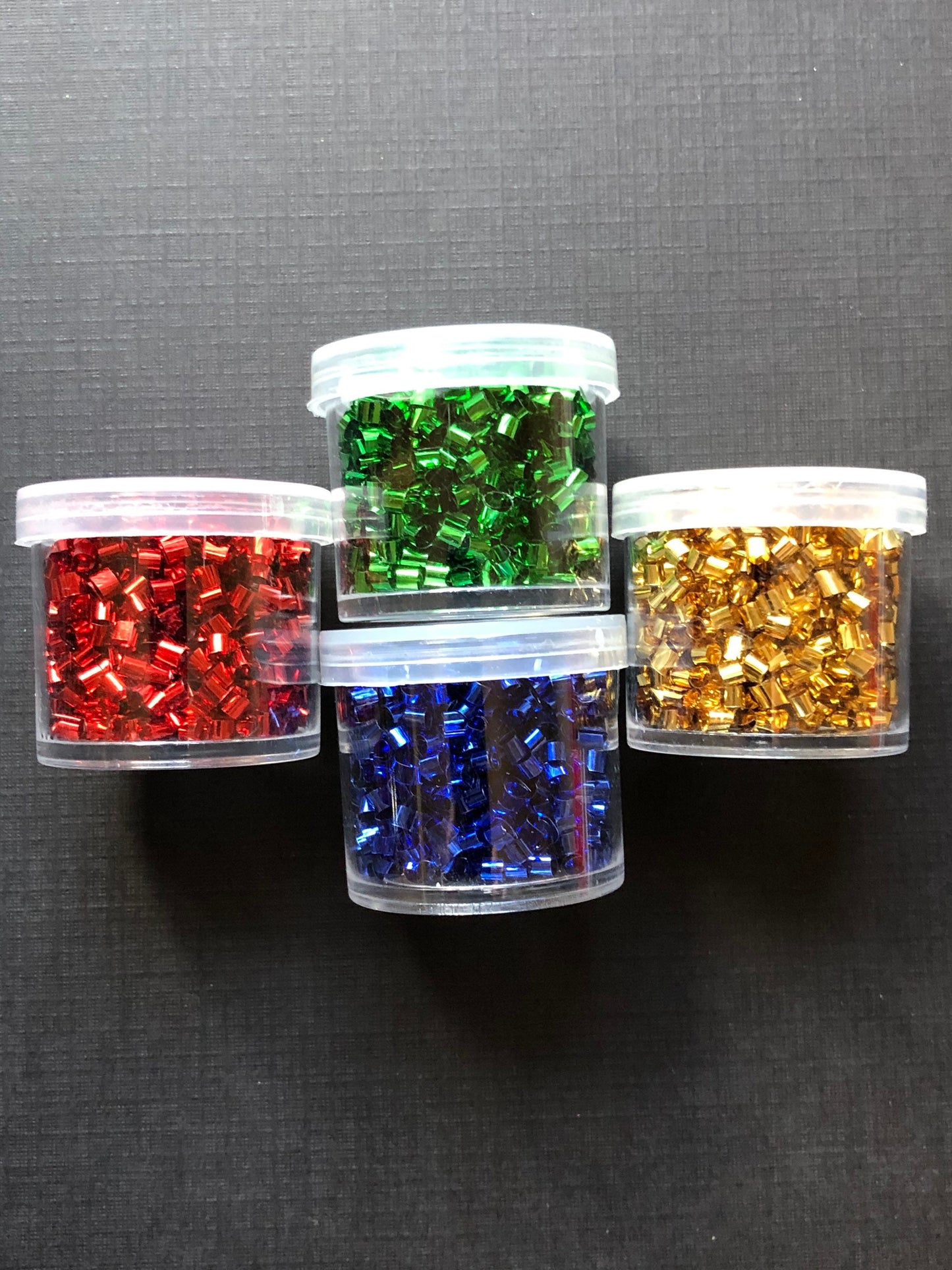 4 Jar Set Of Premium Metallic Brights Tube Glitter Curls For Dry Shakers