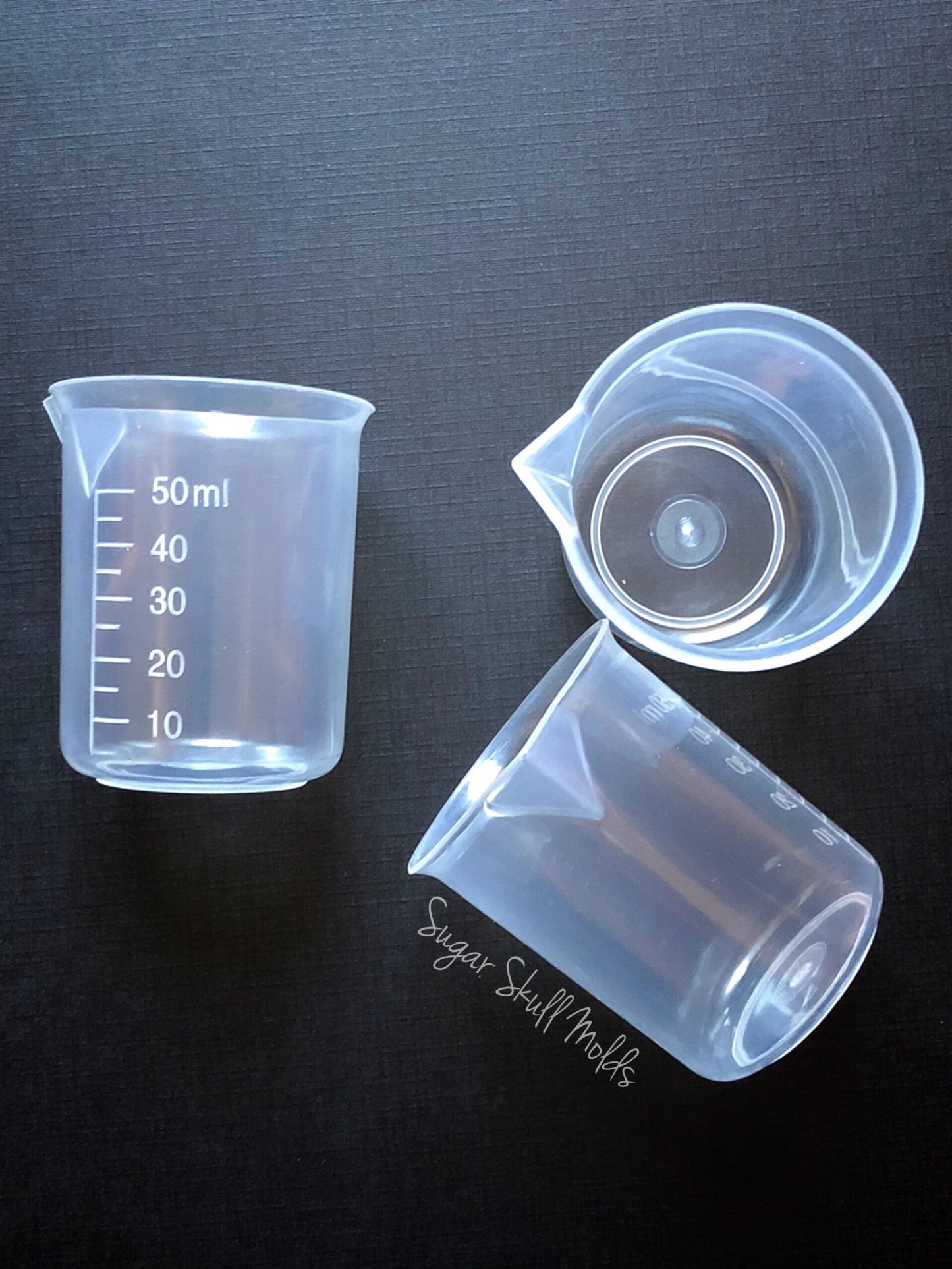 3pc 50ml Flexible and Reusable Plastic Measuring Cup Beaker For Paint Crafts