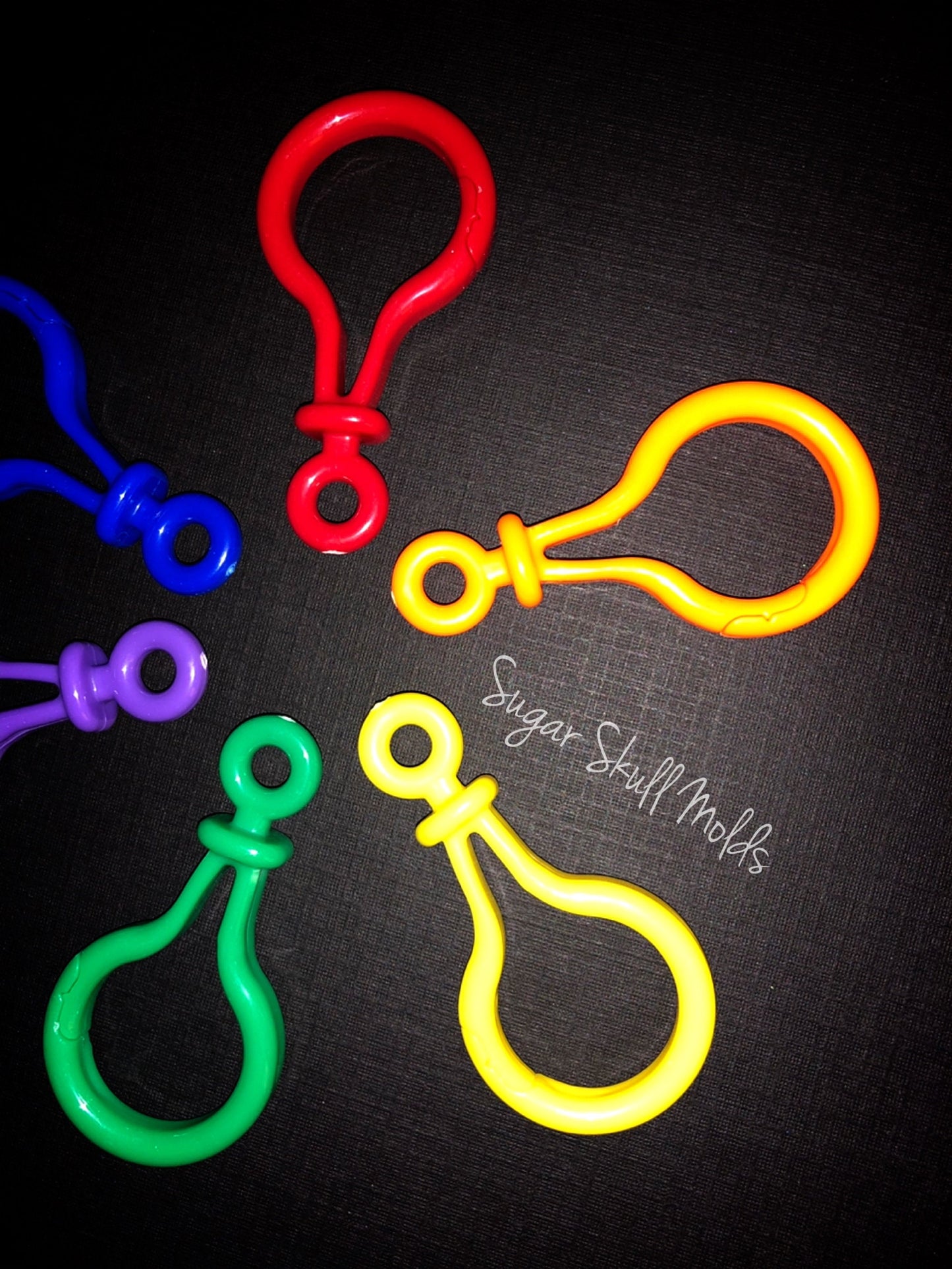 12pc Acrylic Purse Charm Lanyard Hook Bag Clips 2 Of Each Color