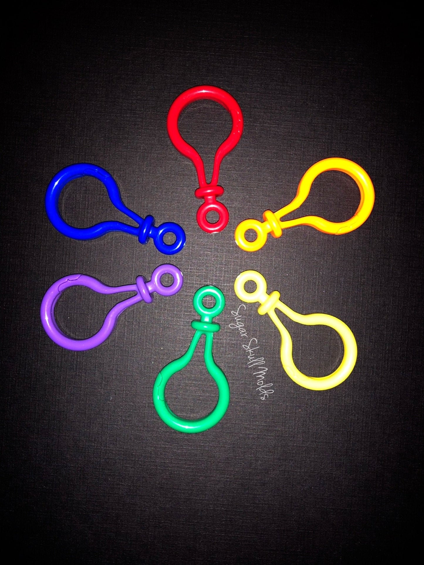 12pc Acrylic Purse Charm Lanyard Hook Bag Clips 2 Of Each Color