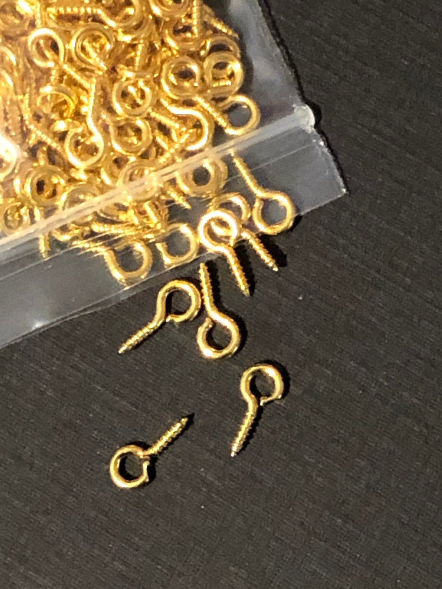 200pc Gold Tone Screw Eye Jewelry Bail 5x10mm For Resin Or Polymer Clay Jewelry