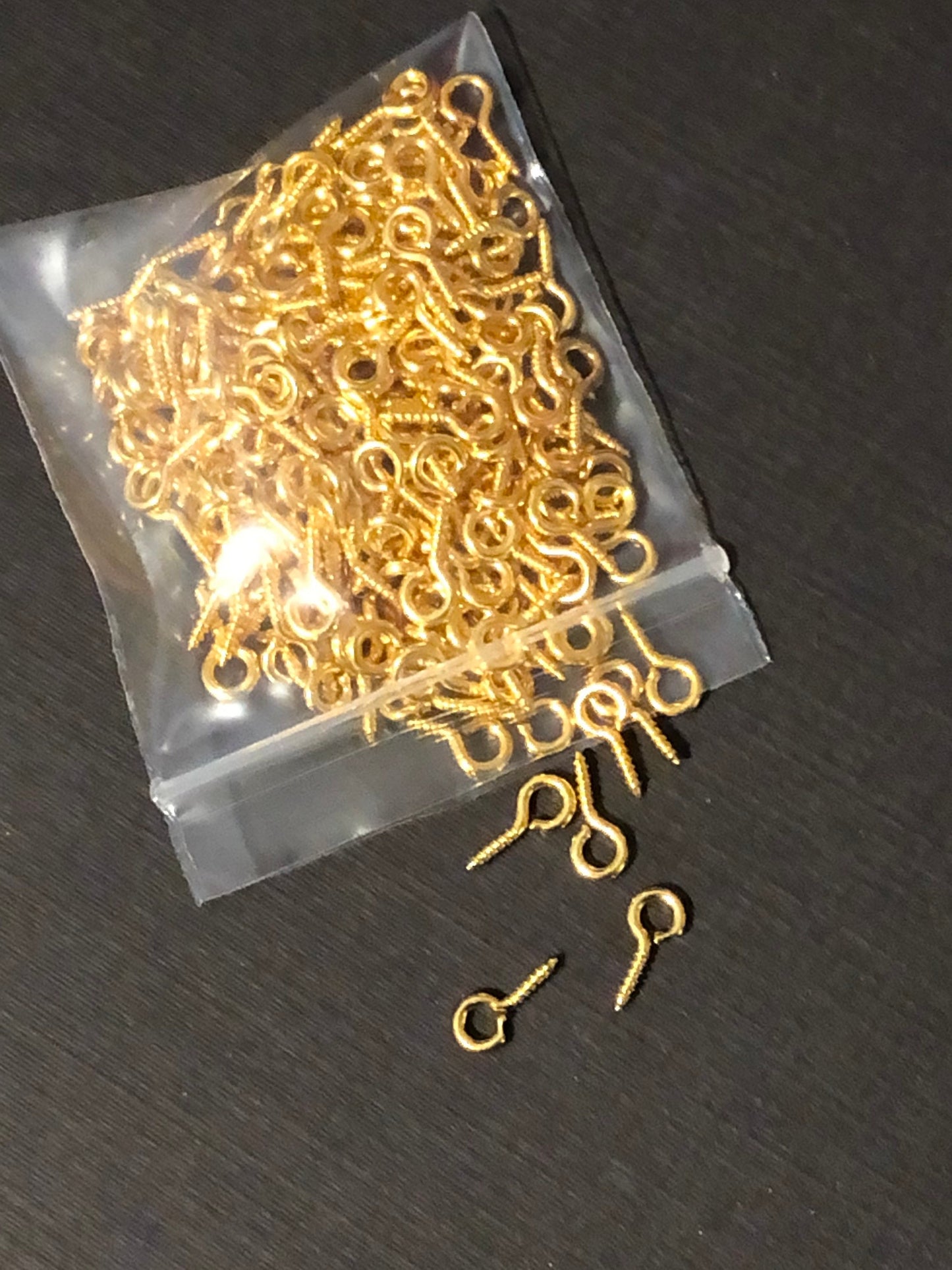 200pc Gold Tone Screw Eye Jewelry Bail 5x10mm For Resin Or Polymer Clay Jewelry