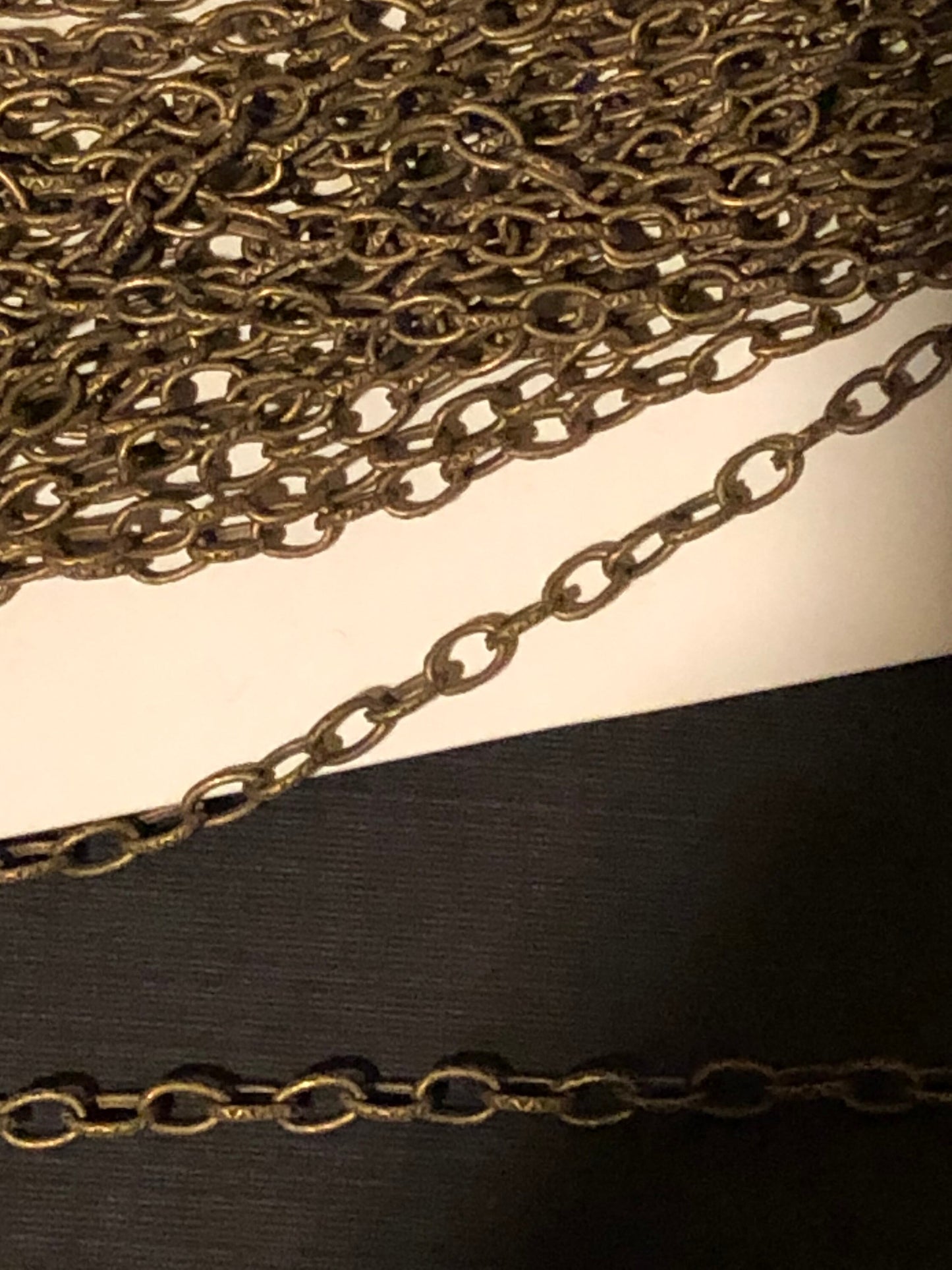 5 Meters 3x5mm Textured Antique Brass Lightweight Metal Cable Chain 16 Feet