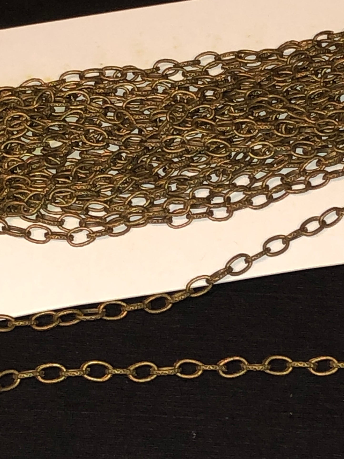 5 Meters 3x5mm Textured Antique Brass Lightweight Metal Cable Chain 16 Feet