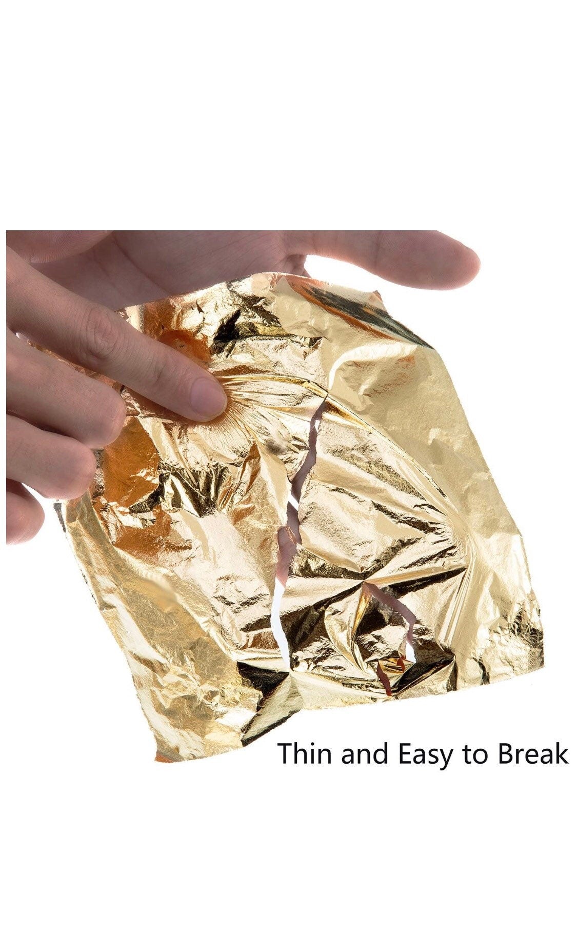 100 Sheets Of Gold Metal Foil Leaf Sheets 14x14cm