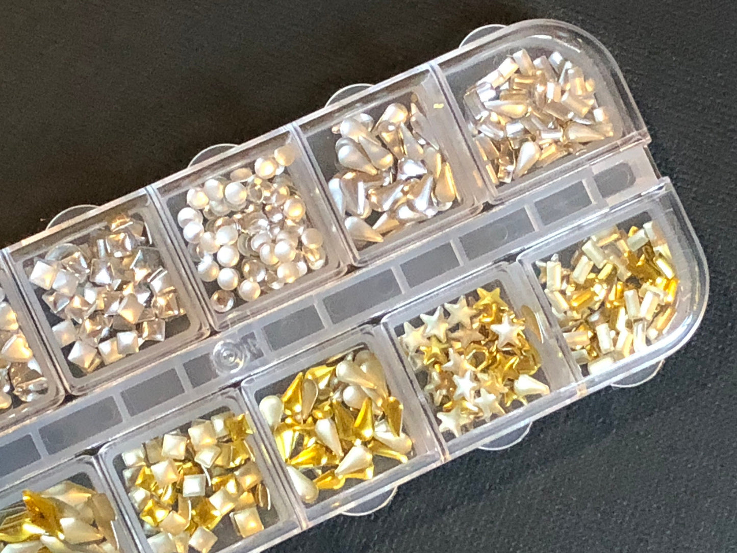 Assorted Shape Silver and Gold Hollow Metal Rivet Set Approx 3-6mm