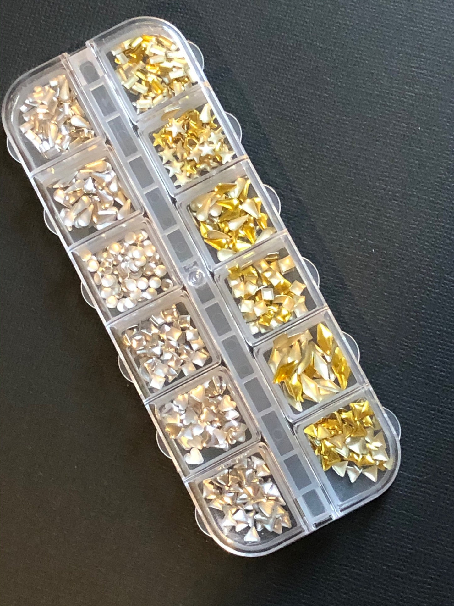 Assorted Shape Silver and Gold Hollow Metal Rivet Set Approx 3-6mm
