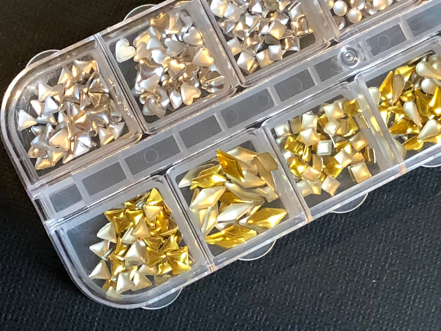 Assorted Shape Silver and Gold Hollow Metal Rivet Set Approx 3-6mm
