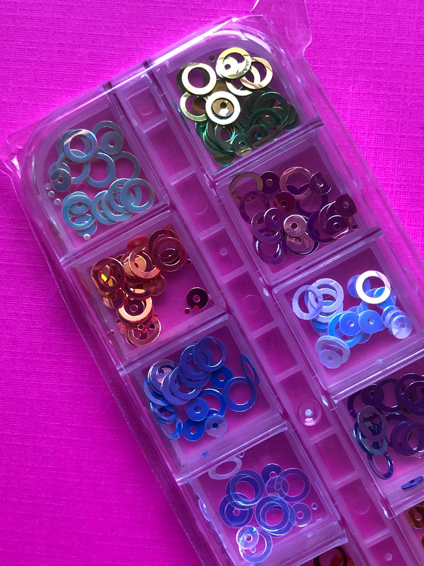 12 Assorted AB Open Ring and Teeny Polka Dot Glitter Shapes Confetti