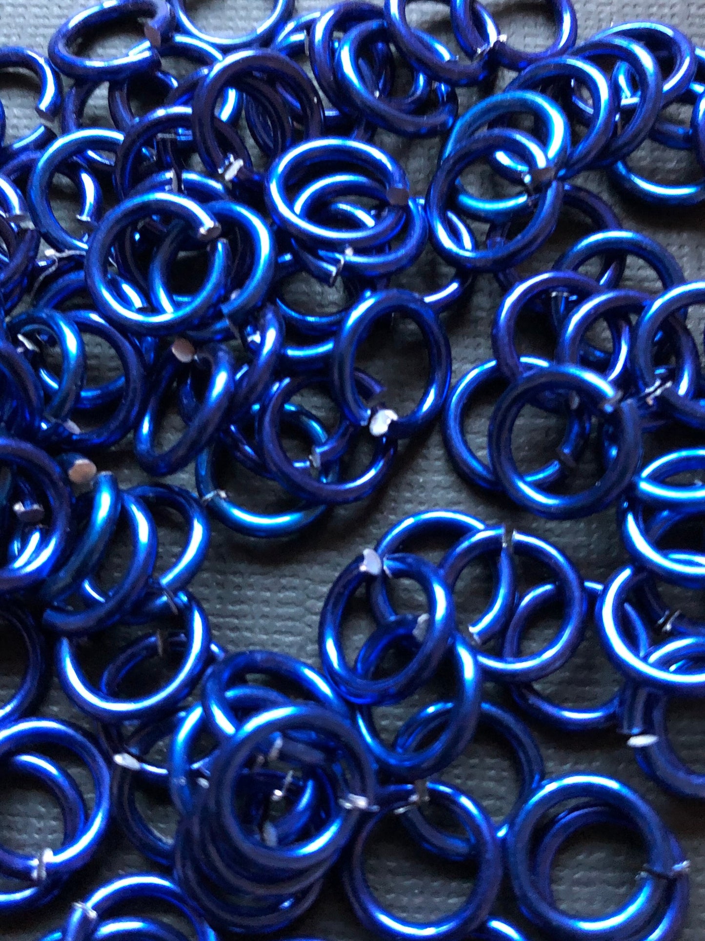 135pc Blue Aluminum 10mm Open Jumprings Jewelry Making Chain Maille