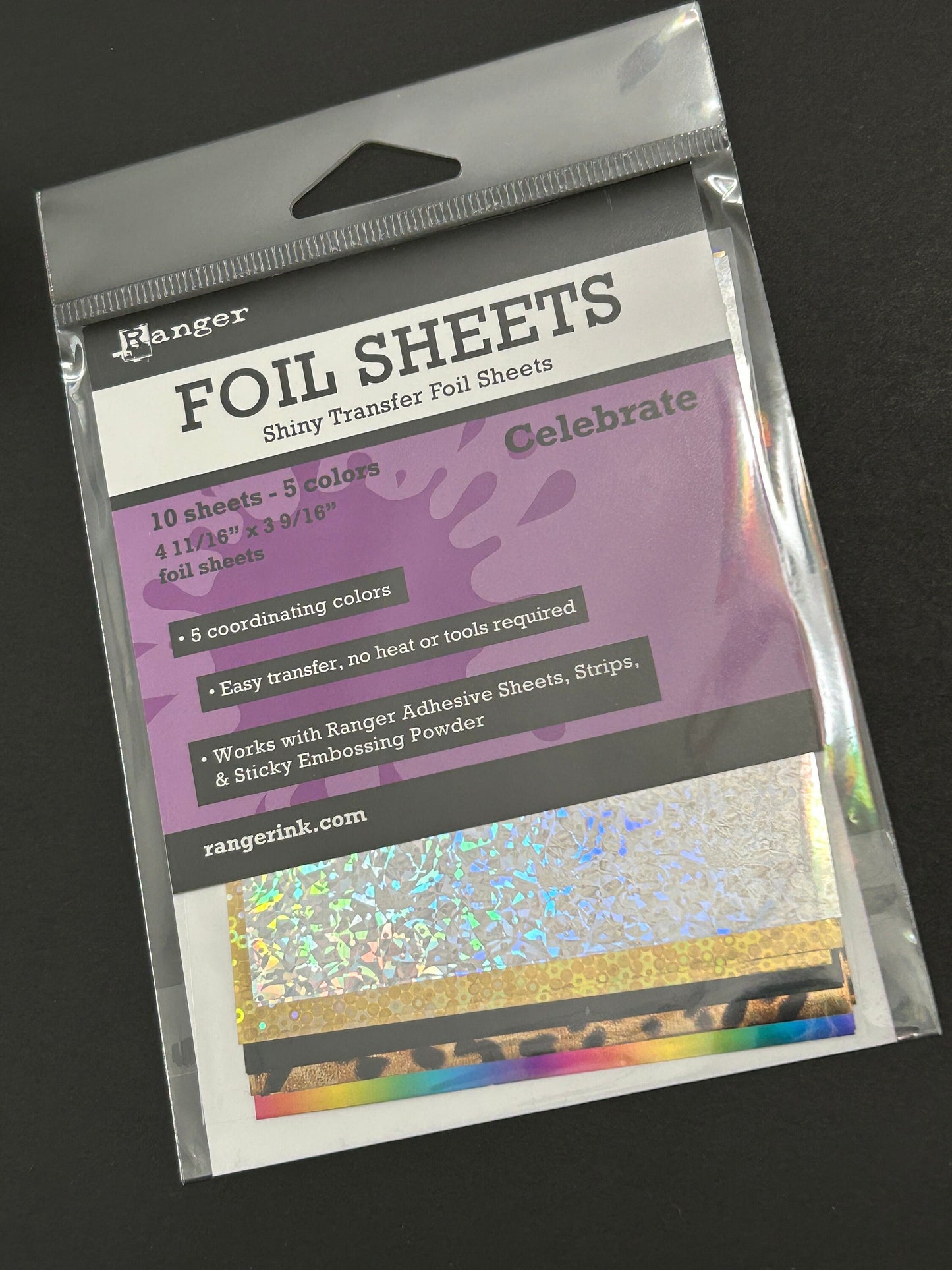 10pc Ice Resin Celebrate Assorted Metallic Art Cello Foil Sheets For Resin Crafts and More