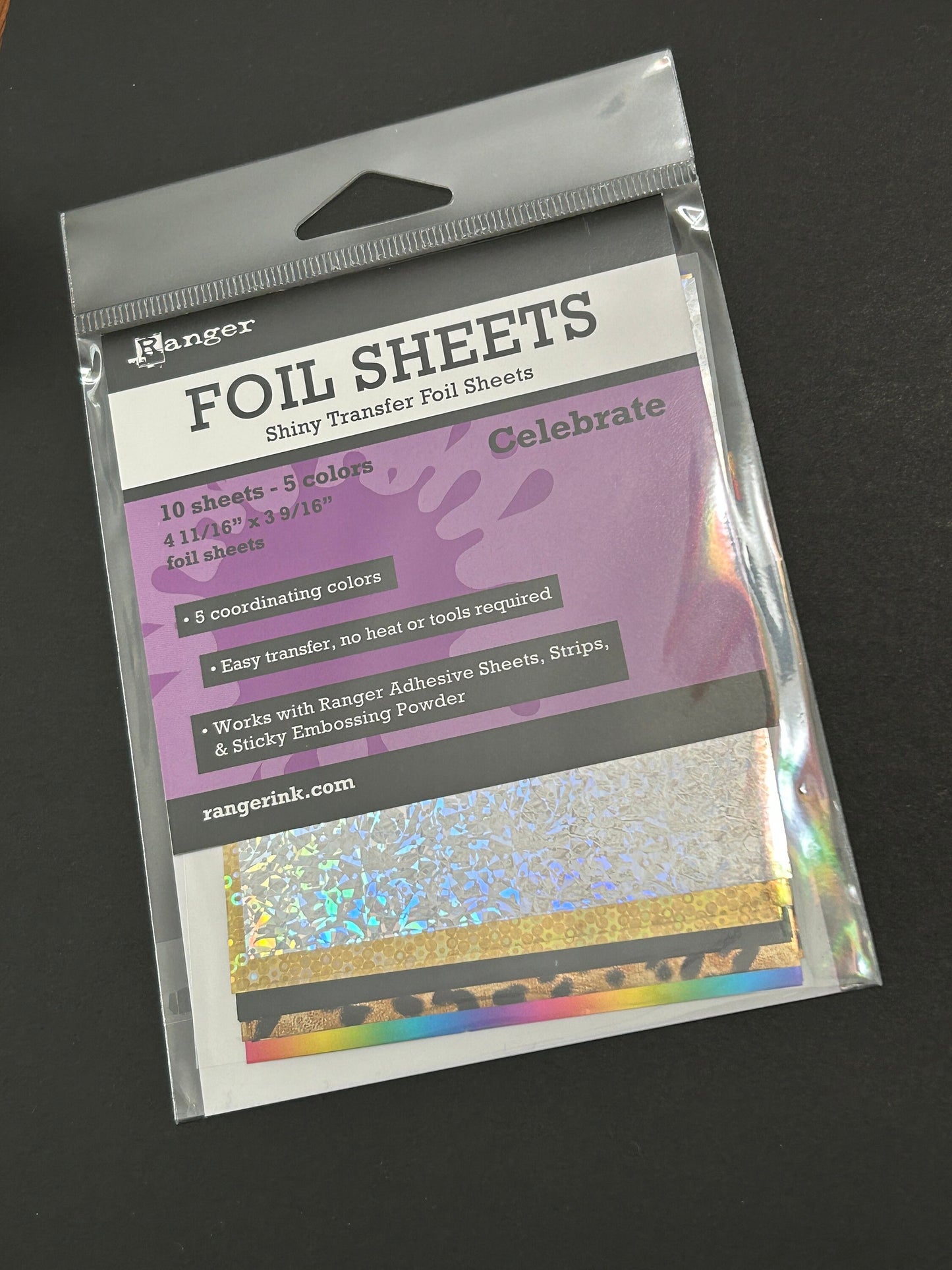 10pc Ice Resin Celebrate Assorted Metallic Art Cello Foil Sheets For Resin Crafts and More