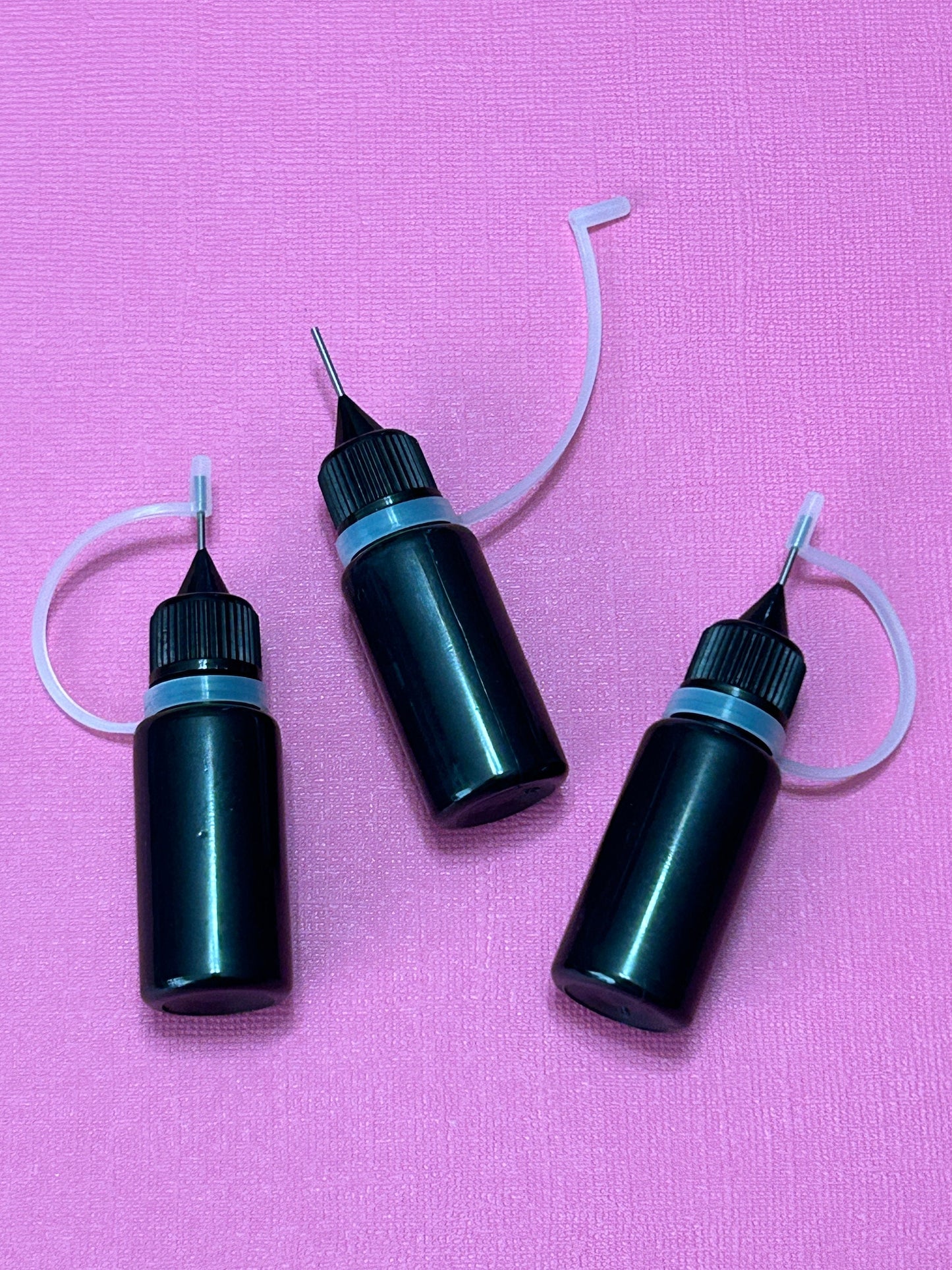 3 pcs Empty Black Plastic Squeeze Bottle With Precision Needle Tip 10ml Lightproof