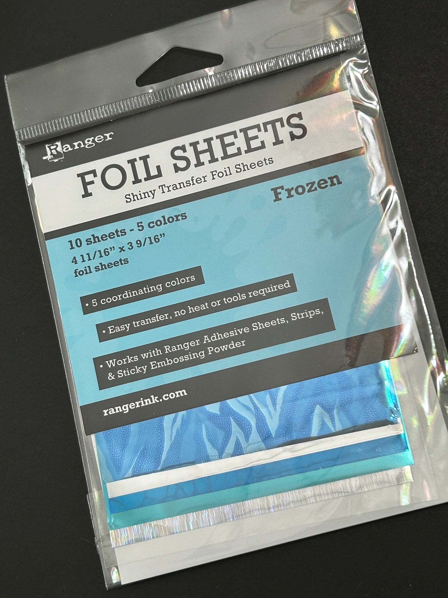 10pc Ice Resin Frozen Assorted Metallic Art Cello Foil Sheets For Resin Crafts and More