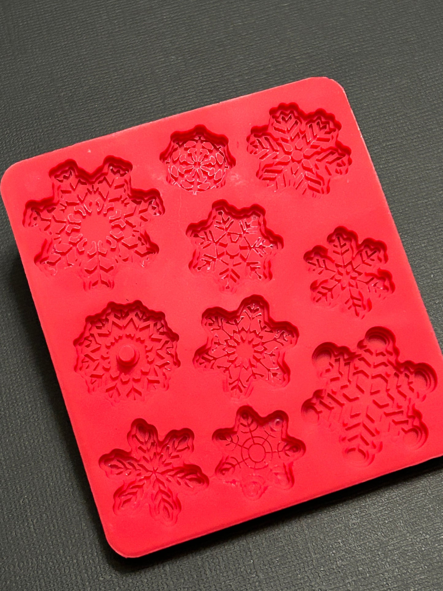 10pc Small Winter Snowflake Flexible Silicone Mold For Resin Crafts or Polymer Clay Liquid Clay