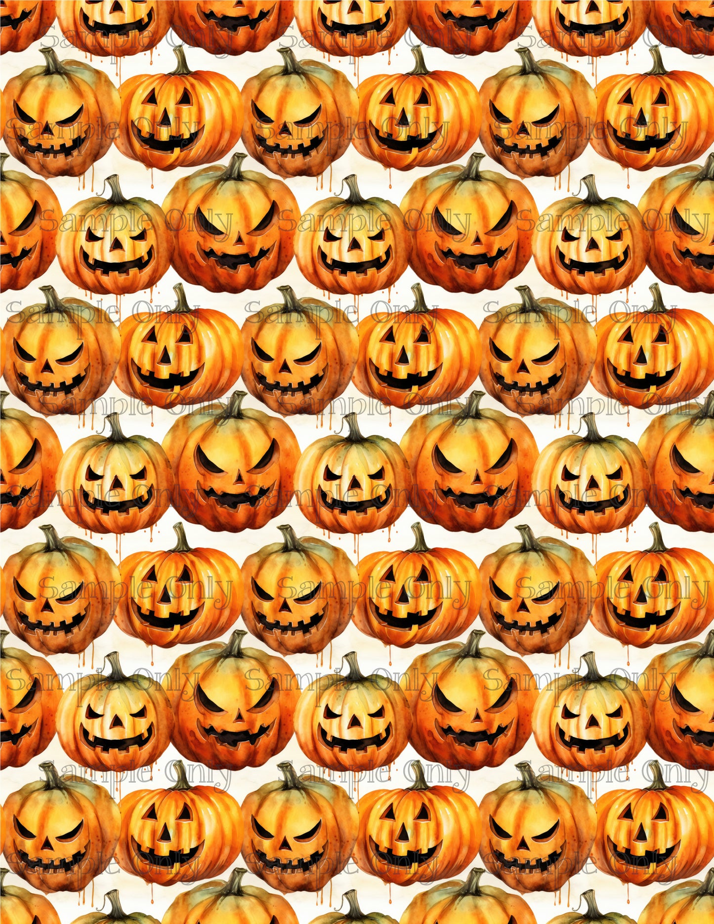 Halloween Jack O Lantern Pumpkin 06 Image Sheet For Polymer Clay Transfer Decal DIGITAL FILE OR PRINTED