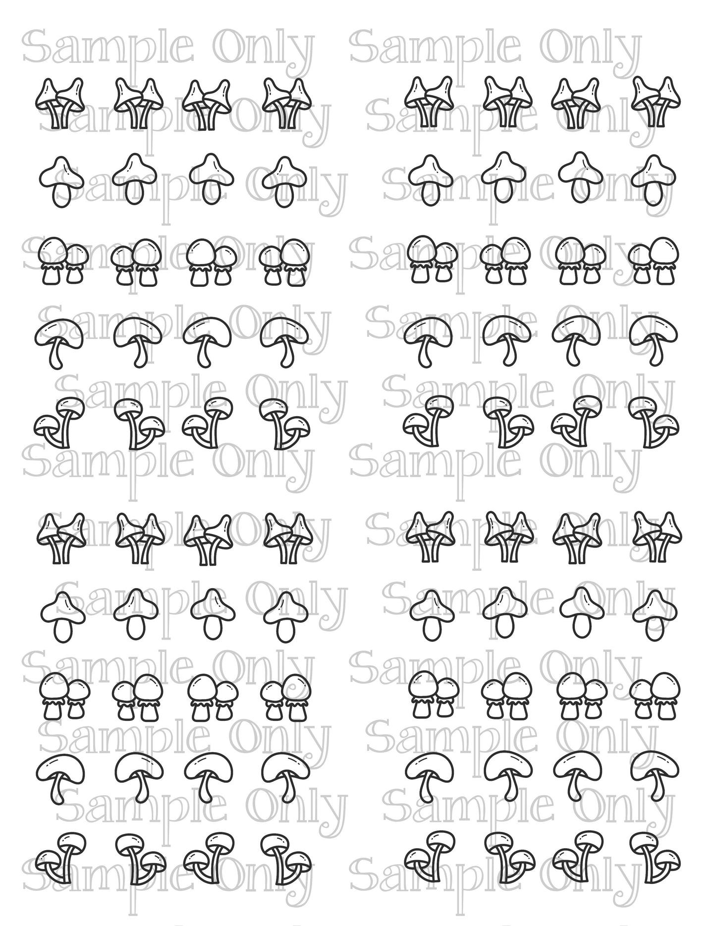 Small Mushroom DIGITAL OR PRINTED Image Transfer Sheet For Polymer Clay