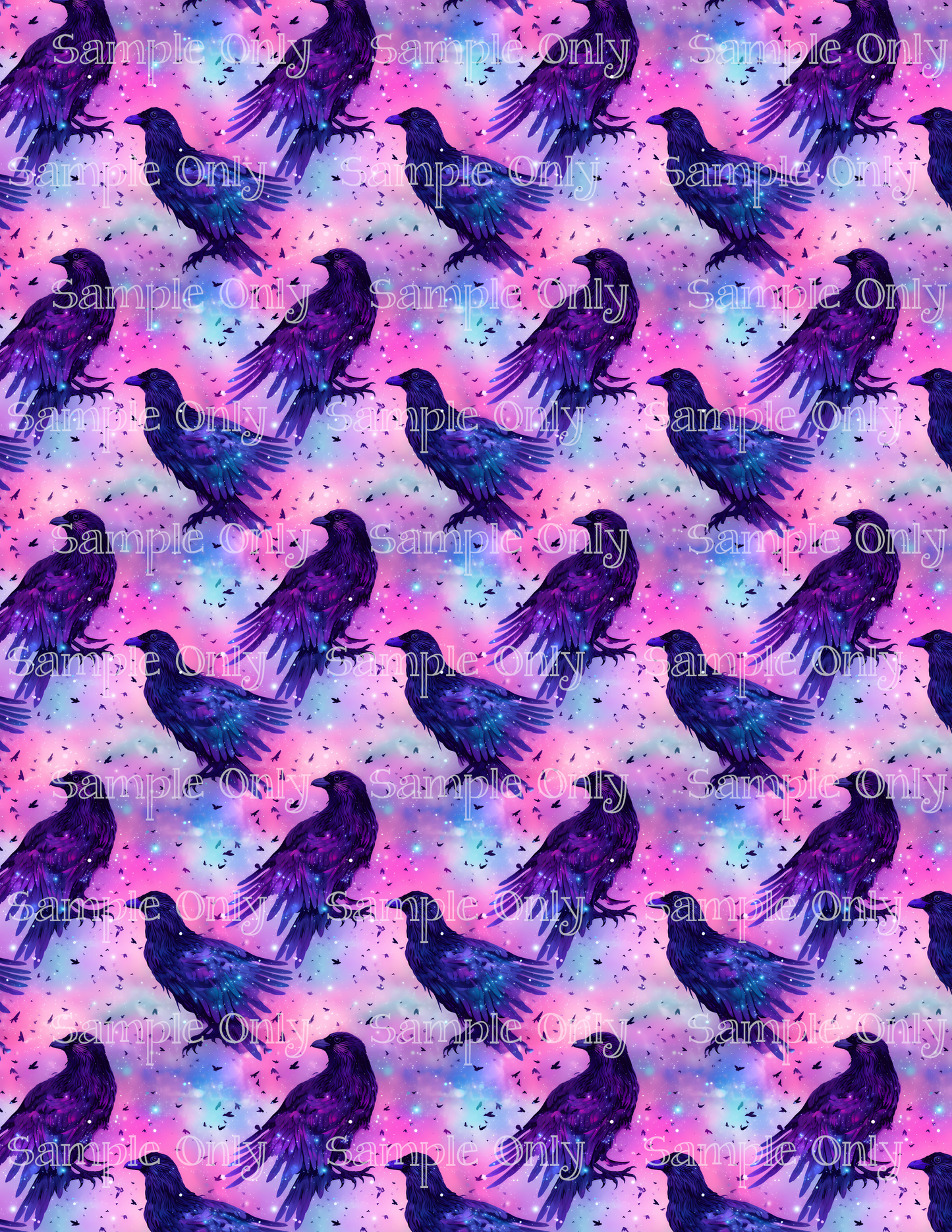 Halloween Pastel Raven Bird Image Sheet For Polymer Clay Transfer Decal DIGITAL FILE OR PRINTED