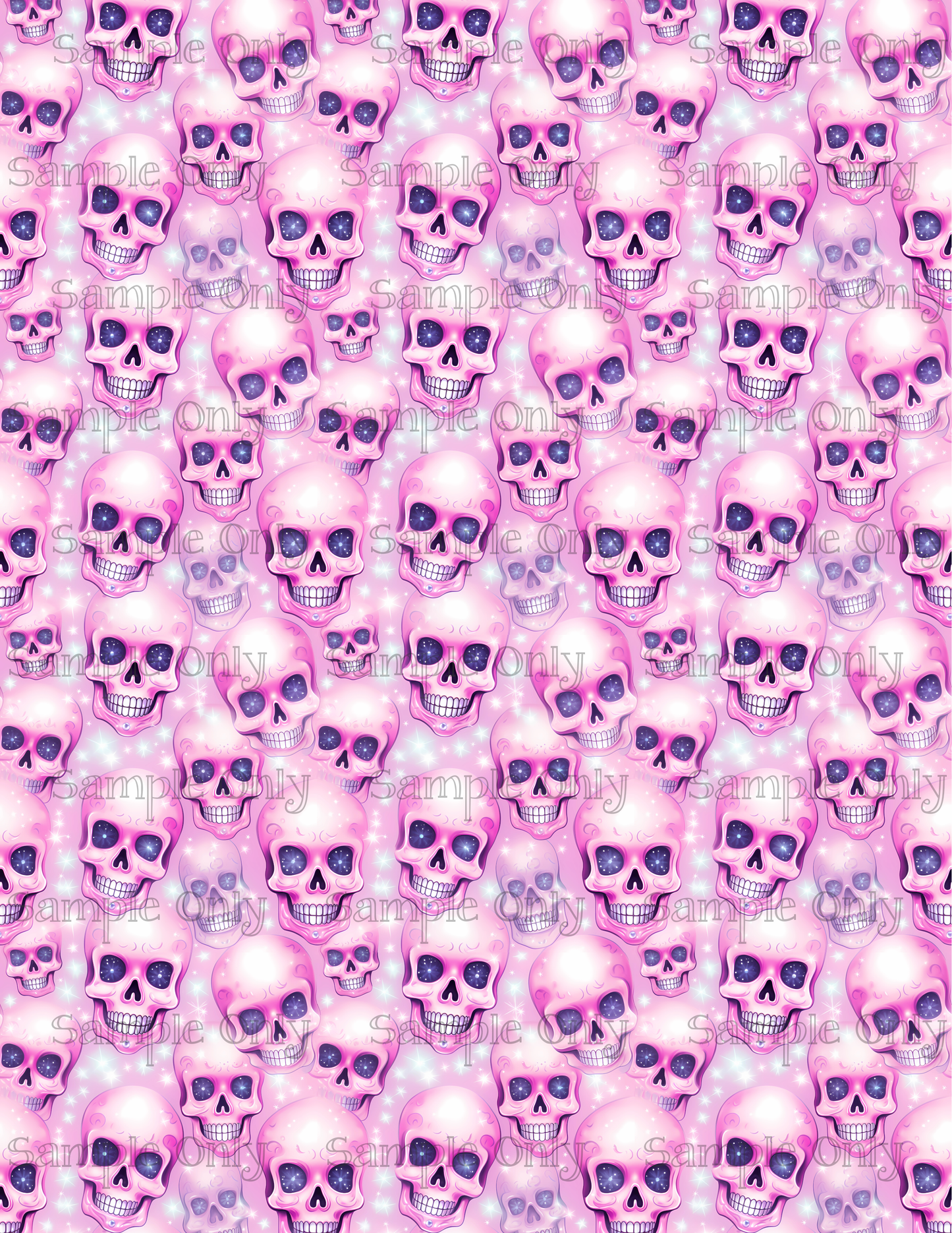 Halloween Pastel Skulls 03 Image Sheet For Polymer Clay Transfer Decal DIGITAL FILE OR PRINTED