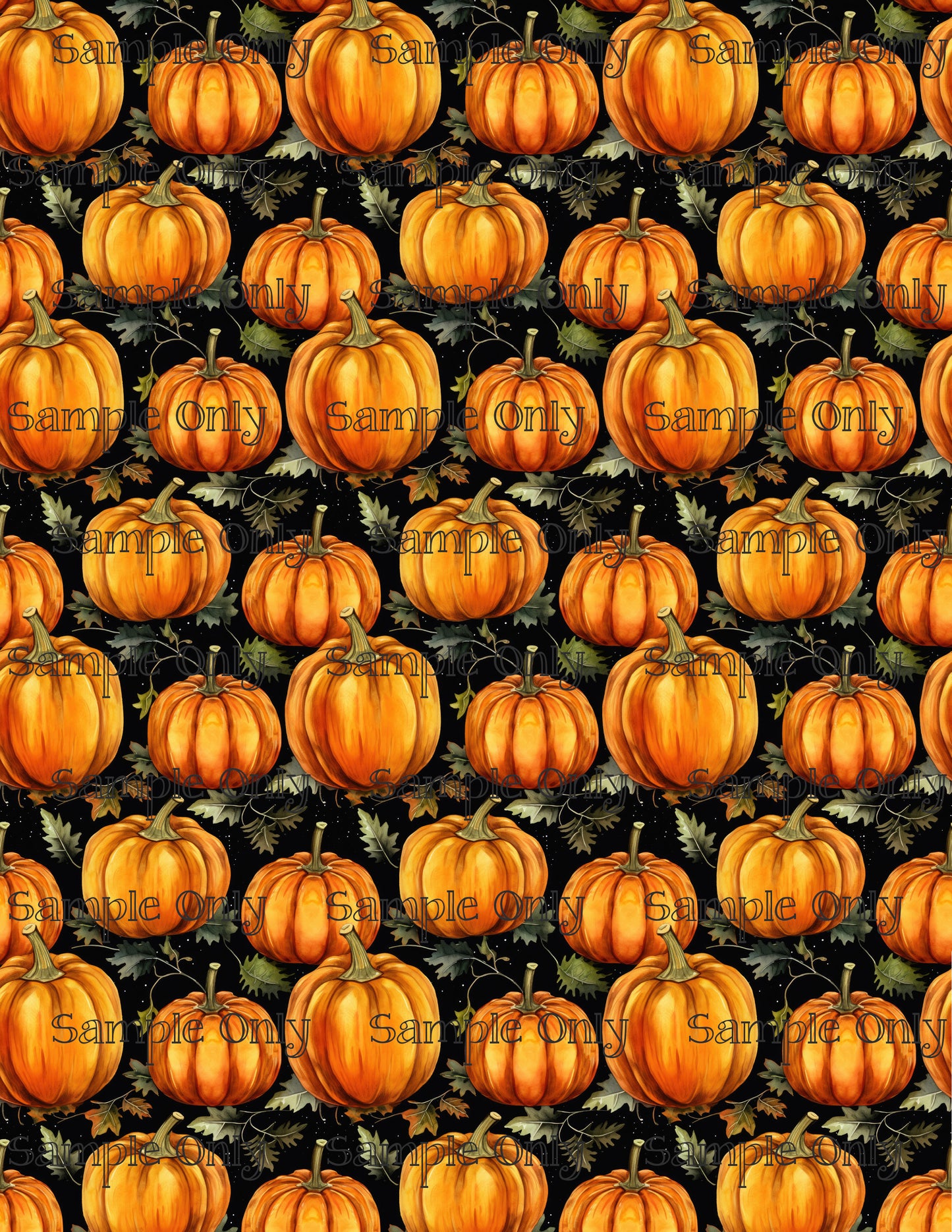 Halloween Pumpkin and Leaves 10 Image Sheet For Polymer Clay Transfer Decal DIGITAL FILE OR PRINTED