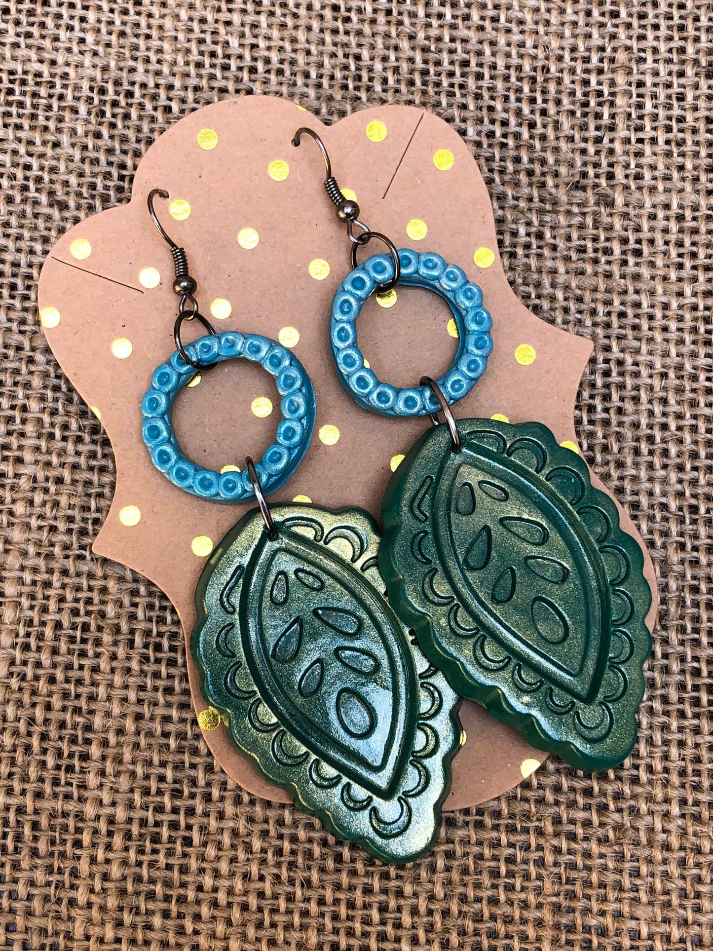 Shimmery Boho Leaf Dangle Earrings YOU CHOOSE