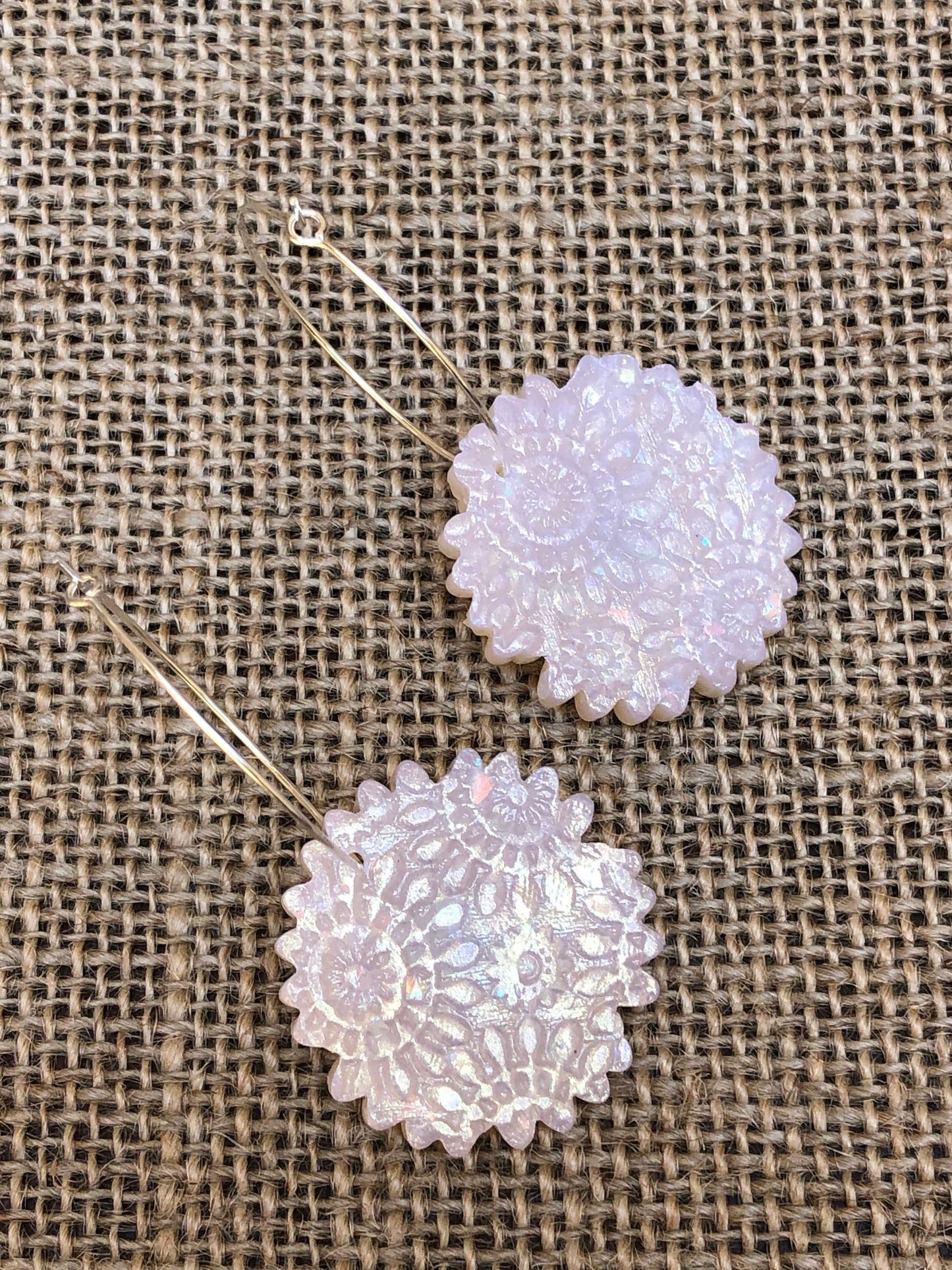 Boho Shimmery Opal Bloom Floral Rainbow Rhinestone Gerbera Daisy Hoop Earrings YOU CHOOSE