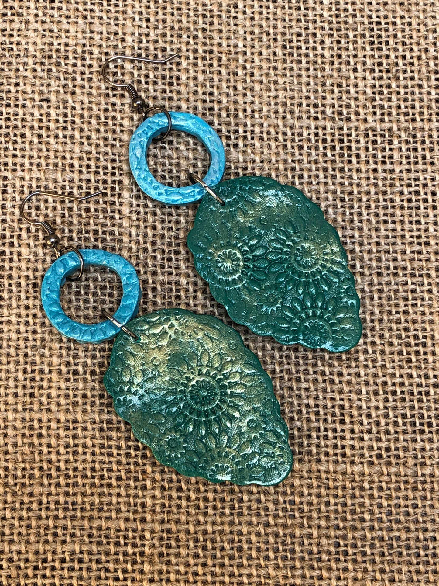 Shimmery Boho Leaf Dangle Earrings YOU CHOOSE