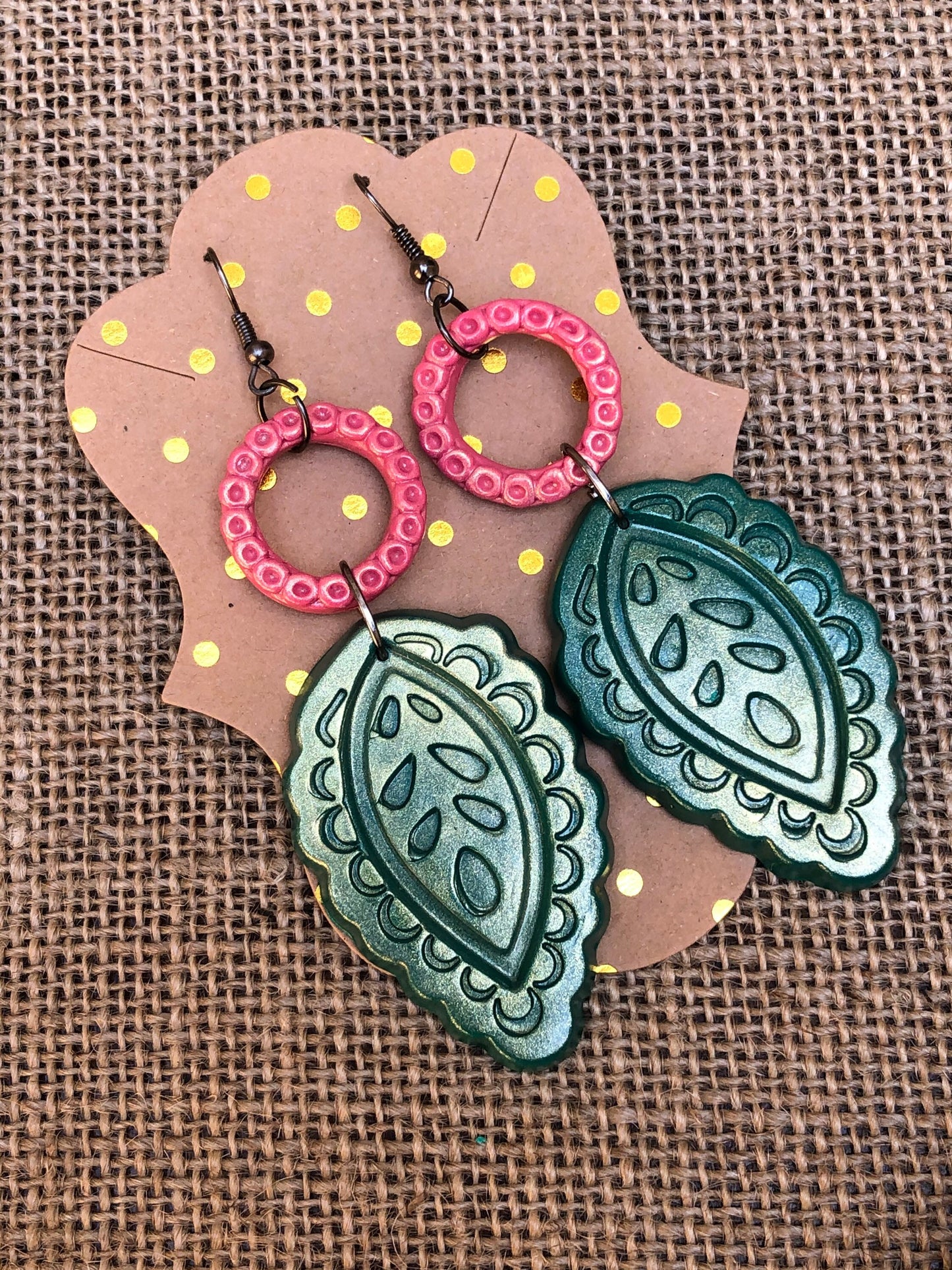 Shimmery Boho Leaf Dangle Earrings YOU CHOOSE
