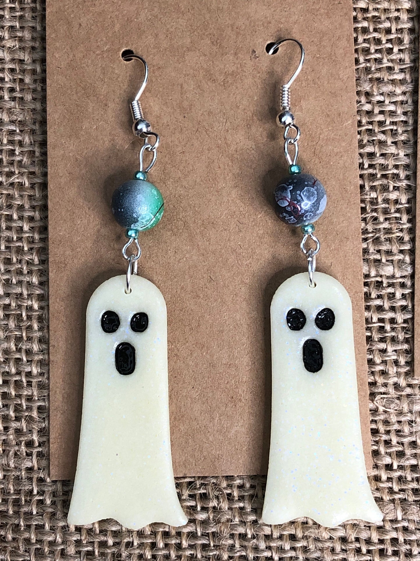 Glow In The Dark Spooky Ghost Dangle Earrings For Halloween