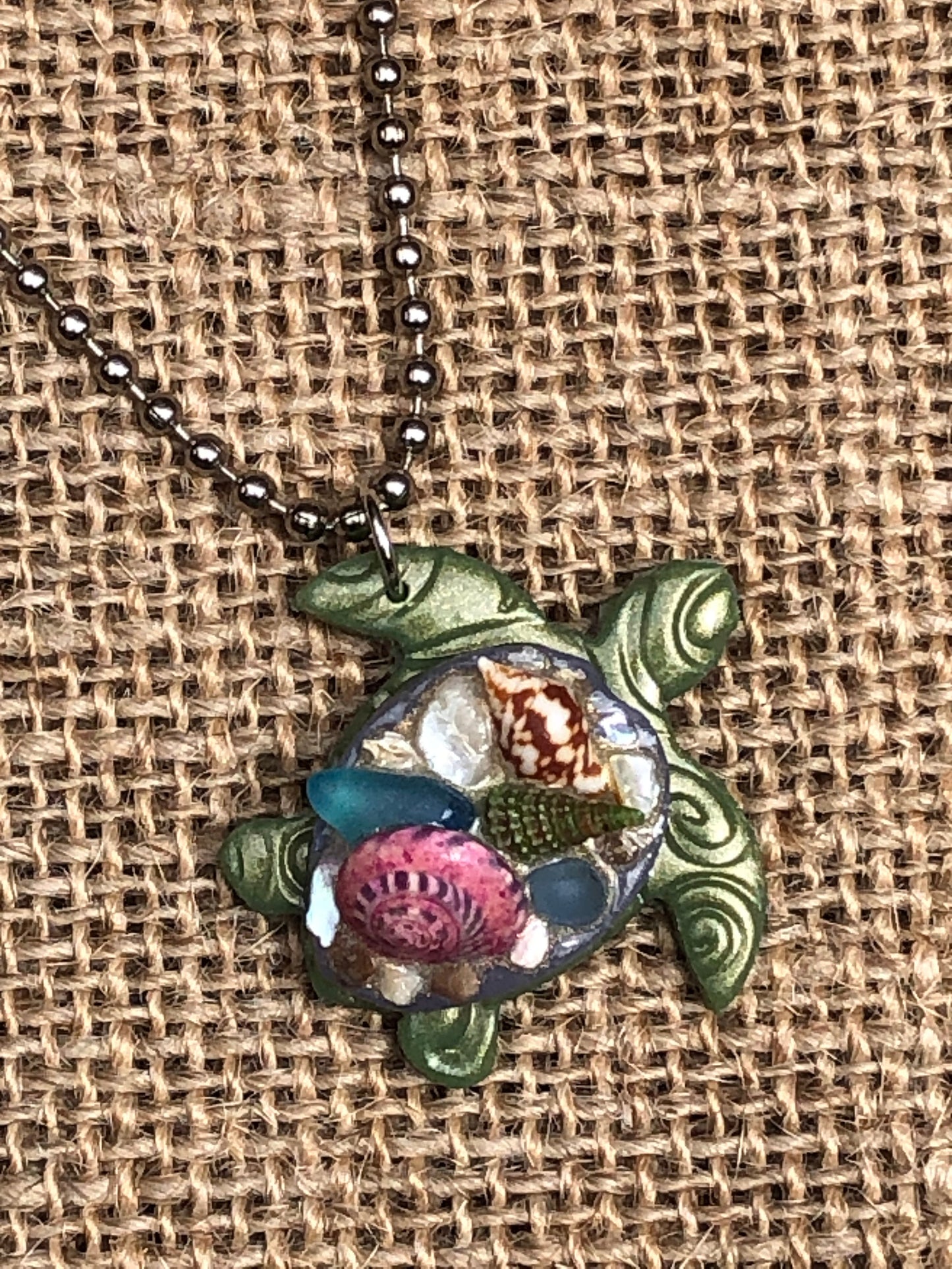 Beach Seashell Swimming Sea Turtle Necklace YOU CHOOSE