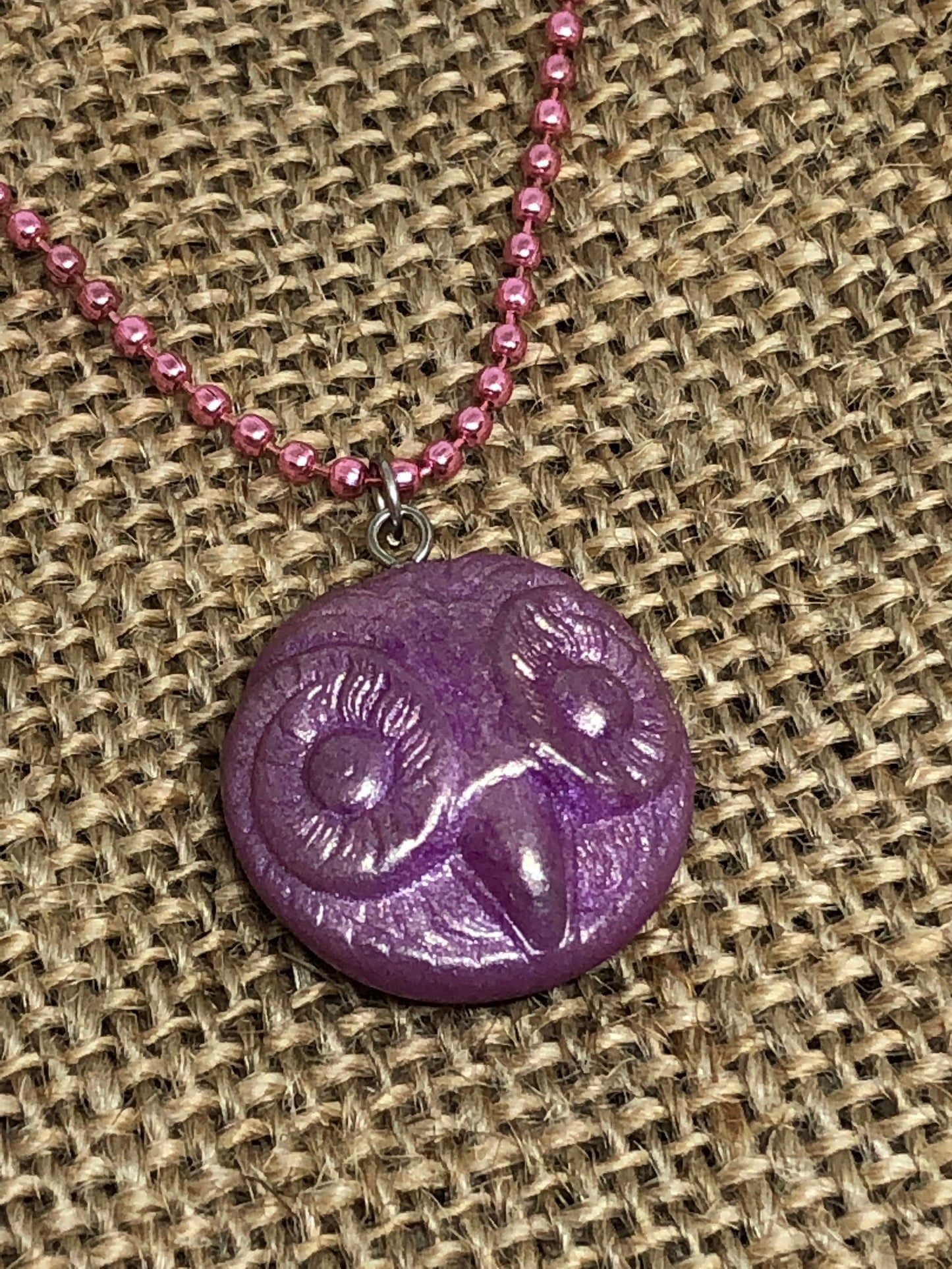 Golden Orchid Majestic Owl Head Polymer Clay Pendant Necklace