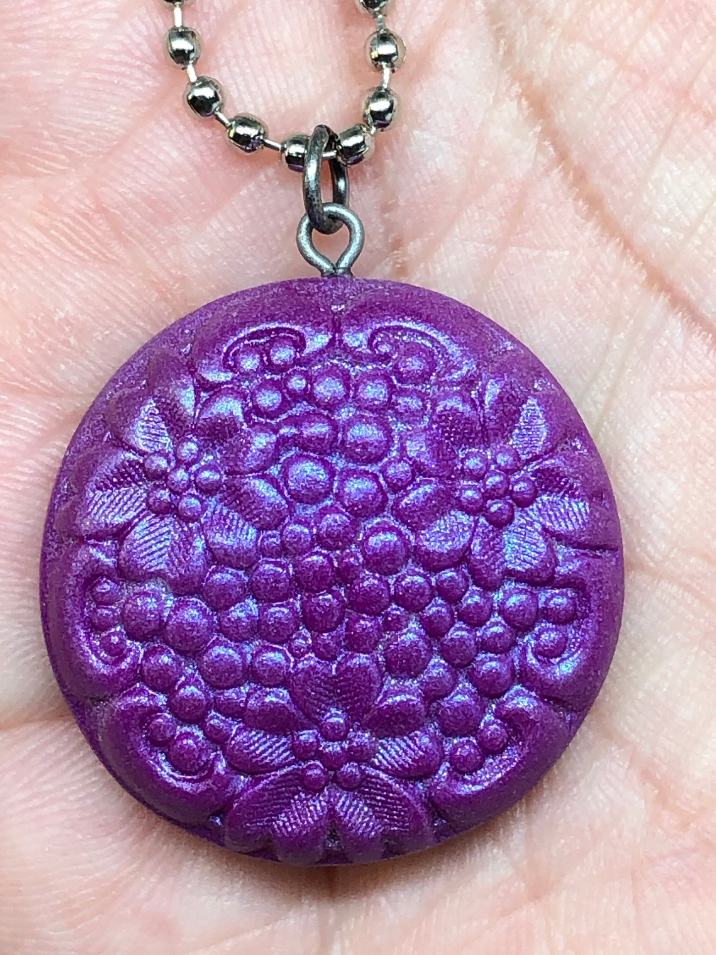 Floral Meadow Polymer Clay Wild Flower Pendant Necklace