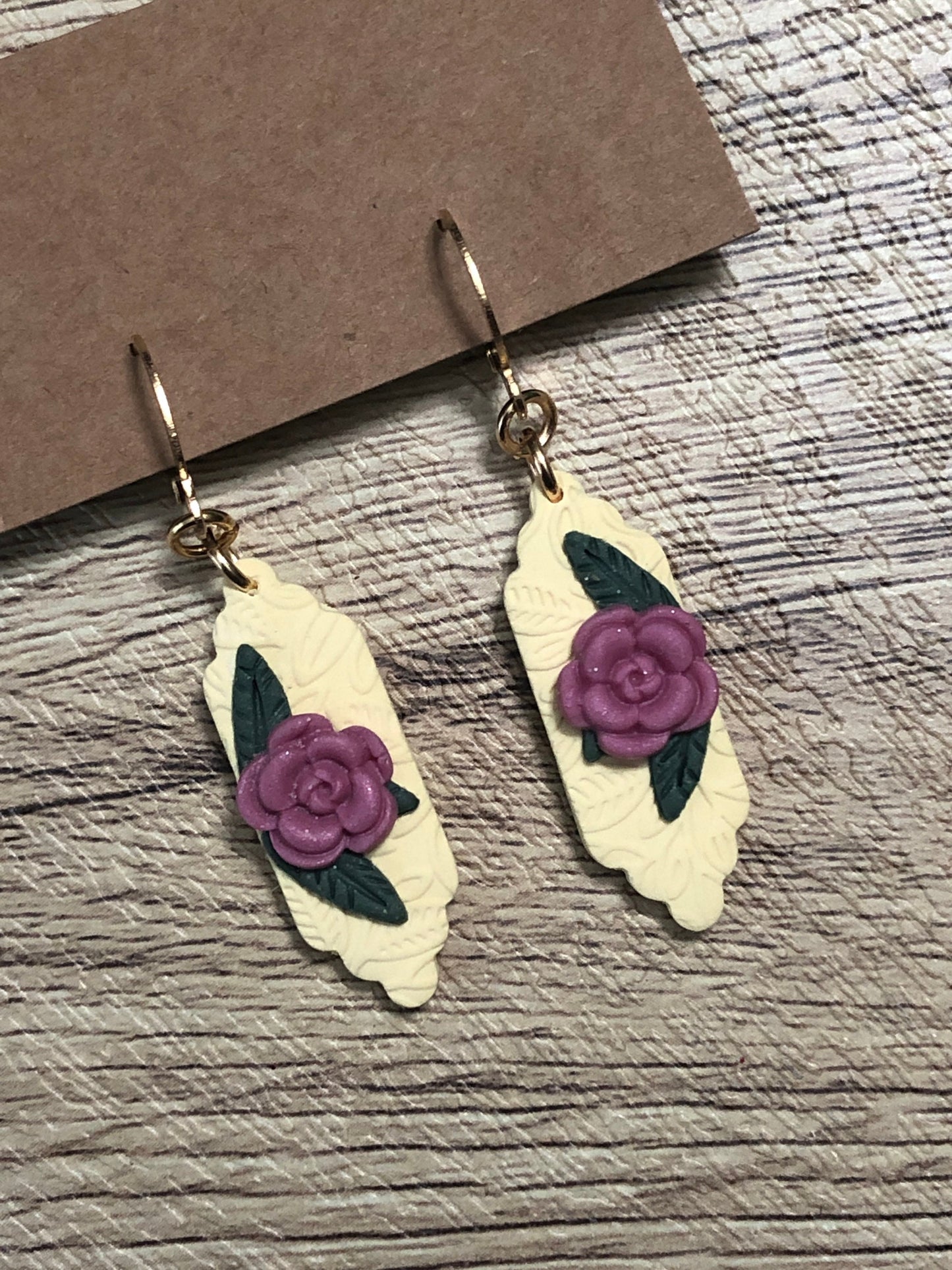 Dainty Sweet Rose Floral Statement Dangle Earrings