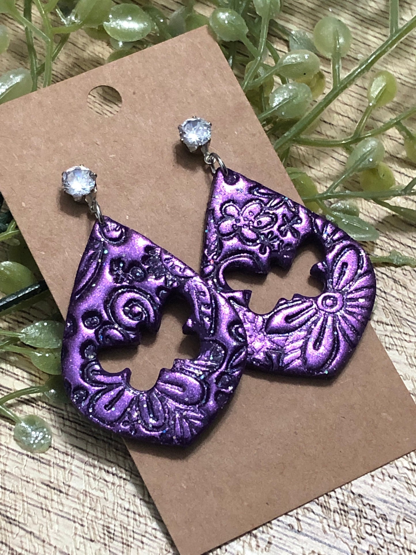 Whimsical Garden Butterfly Crystal Statement Dangle Earrings