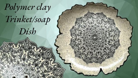 Tutorial: Polymer clay trinket dish, soap dish, How to use a silkscreen on polymer clay