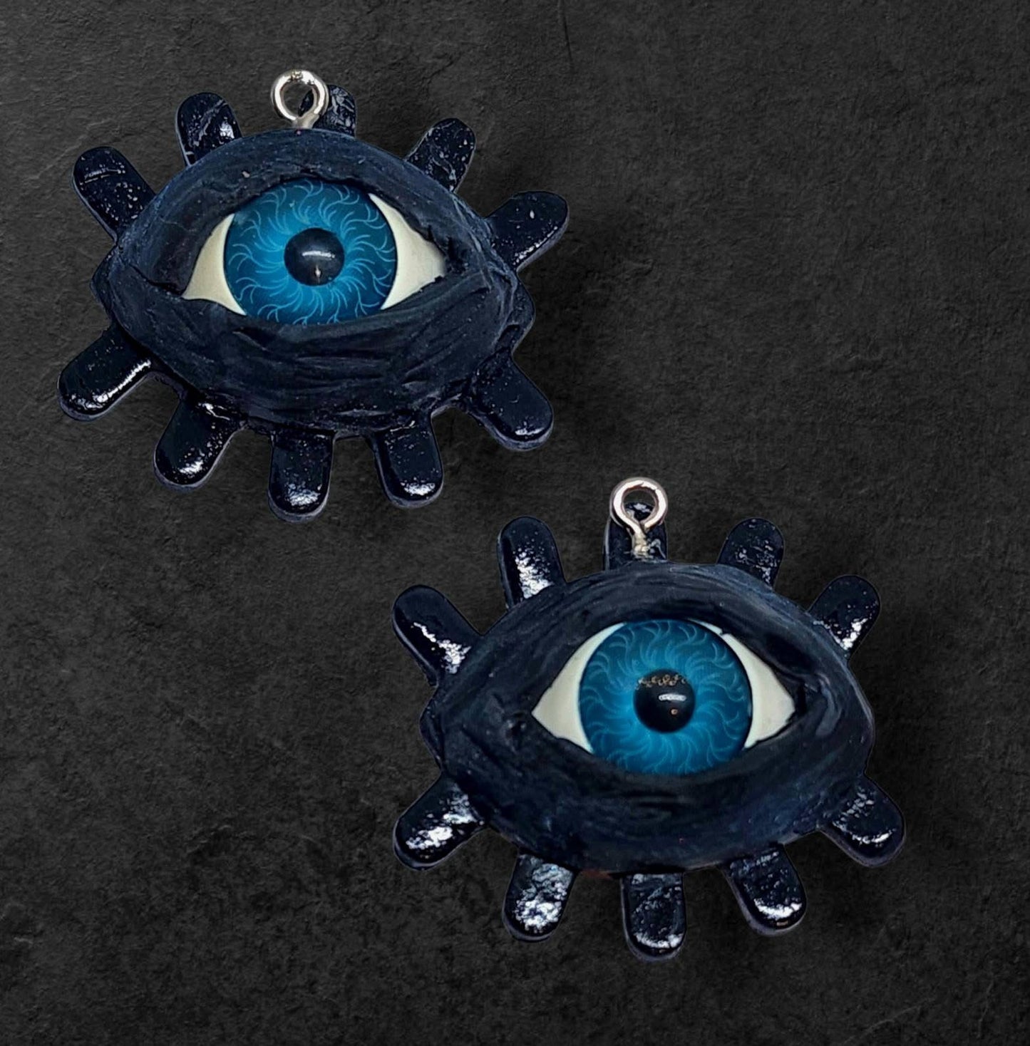3pc Eye Imprint and 2 Center Circle Cut Out Polymer Clay Cutter Set 8 Sizes You Choose