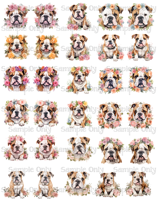 1.5 Inch English Bulldog Set-01 Image Sheet For Polymer Clay Transfer Decal DIGITAL FILE OR PRINTED