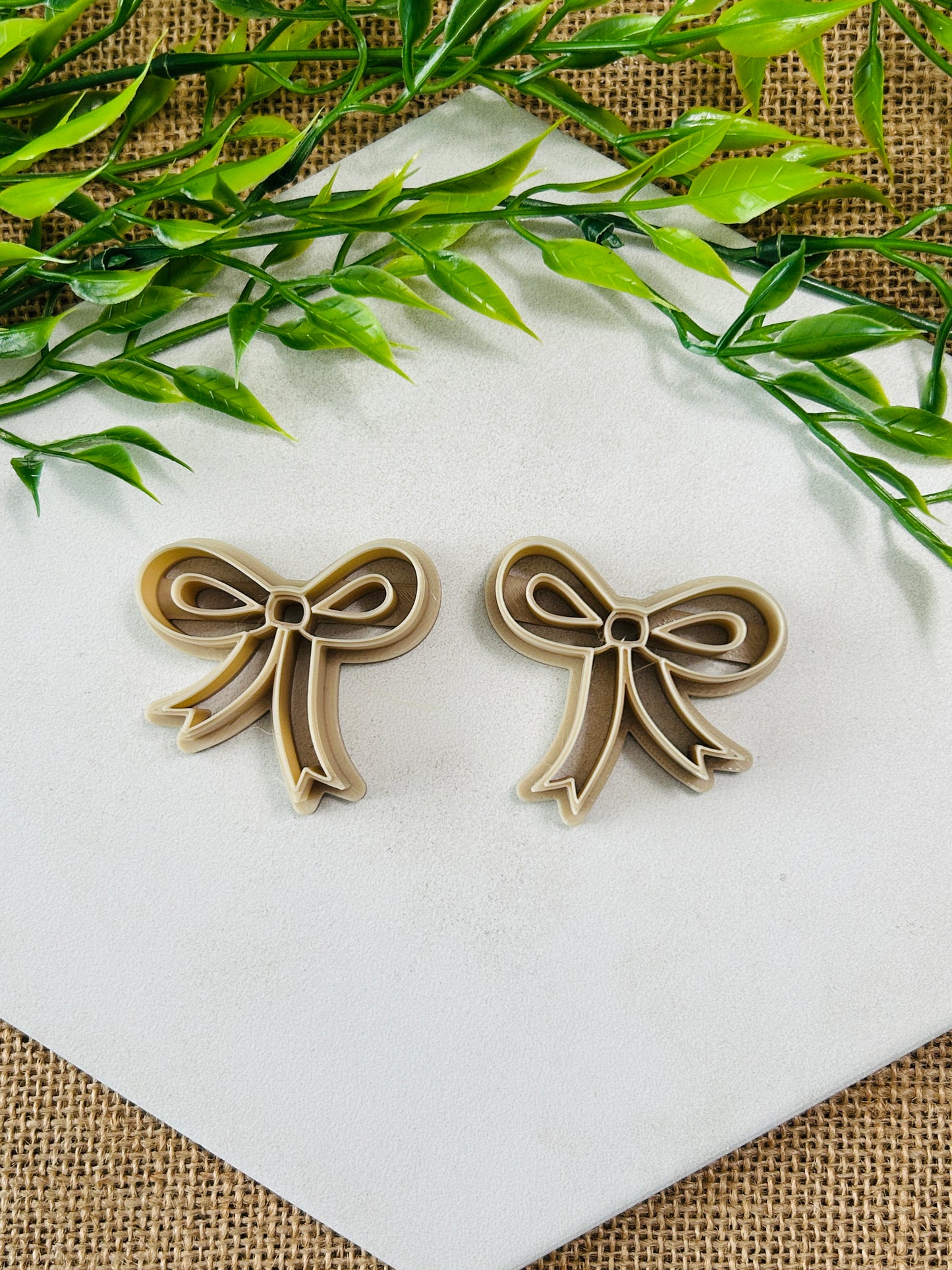 2pc Loopy Ribbon Bow Cutout Cutter Set Polymer Clay Cutter 3 Sizes You Choose