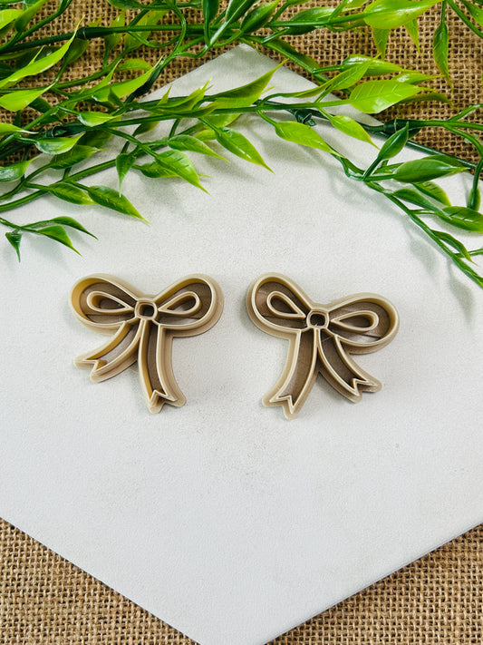 2pc Loopy Ribbon Bow Cutout Cutter Set Polymer Clay Cutter 3 Sizes You Choose