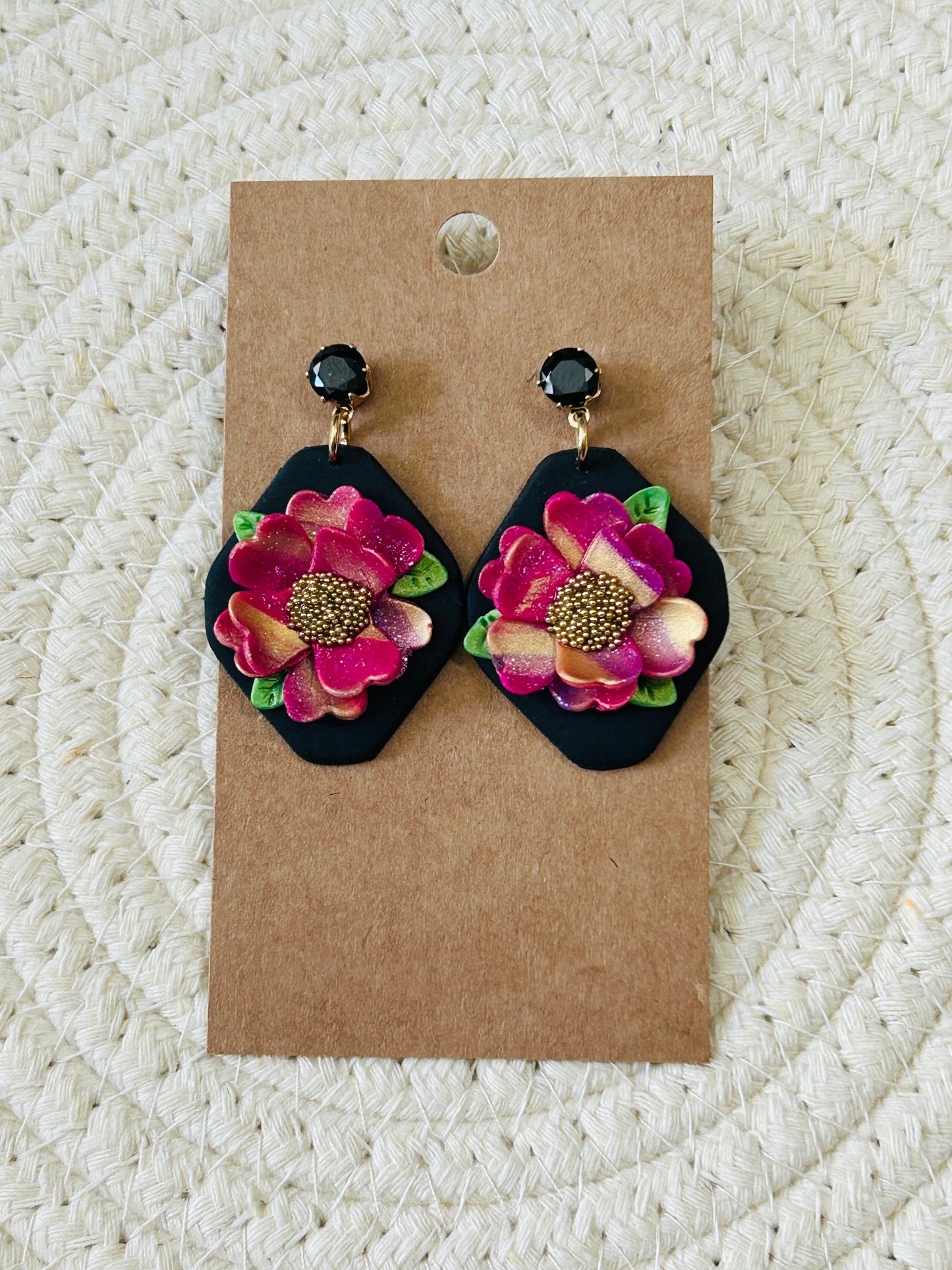 Ombre Blossom Statement Dangle Earrings