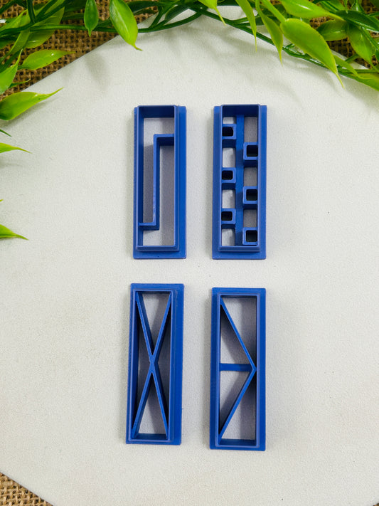 Geometric Rectangle Imprint Polymer Clay Cutter 4 Styles You Choose